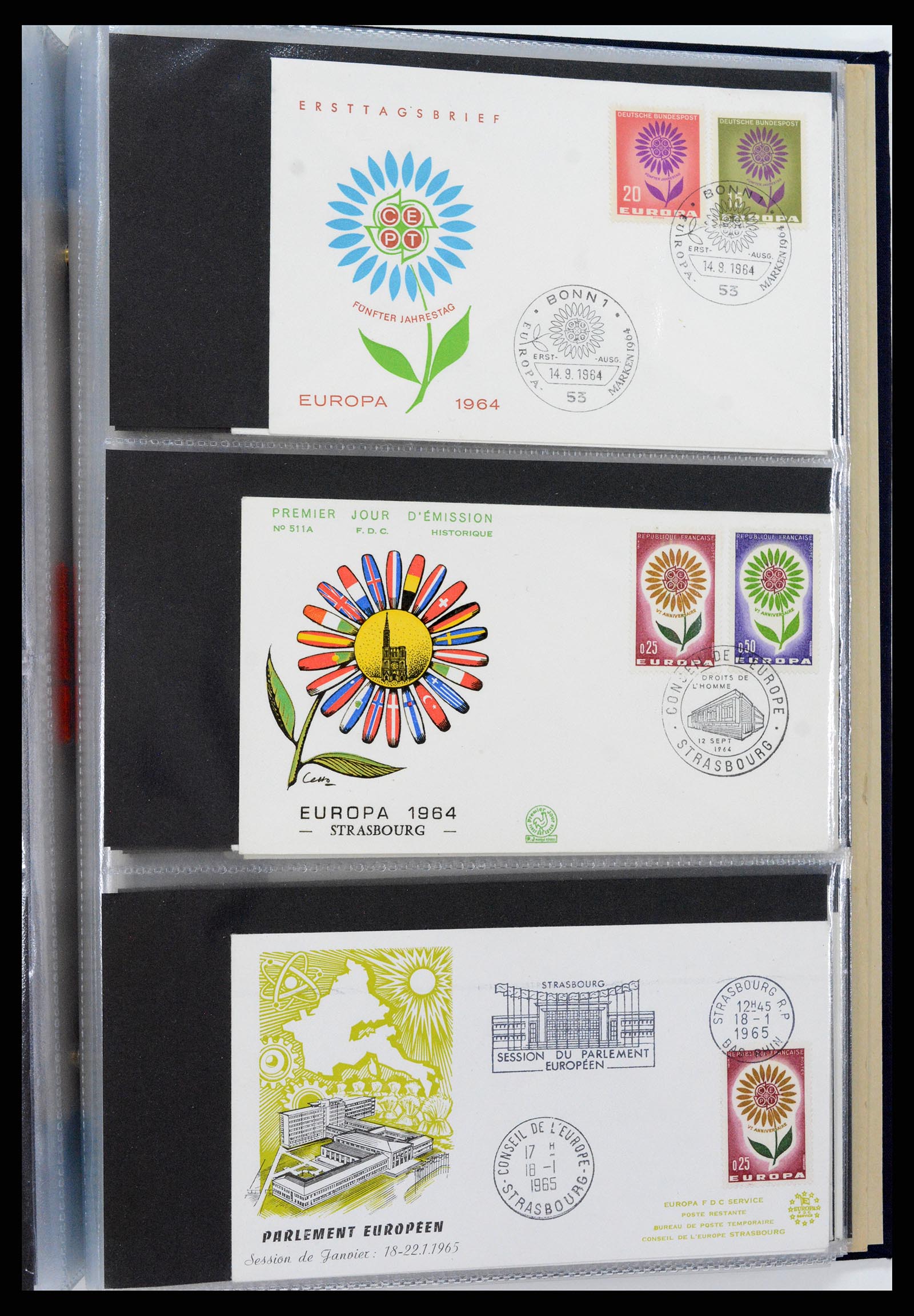 37694 109 - Postzegelverzameling 37694 Europa CEPT FDC's 1956-1970.