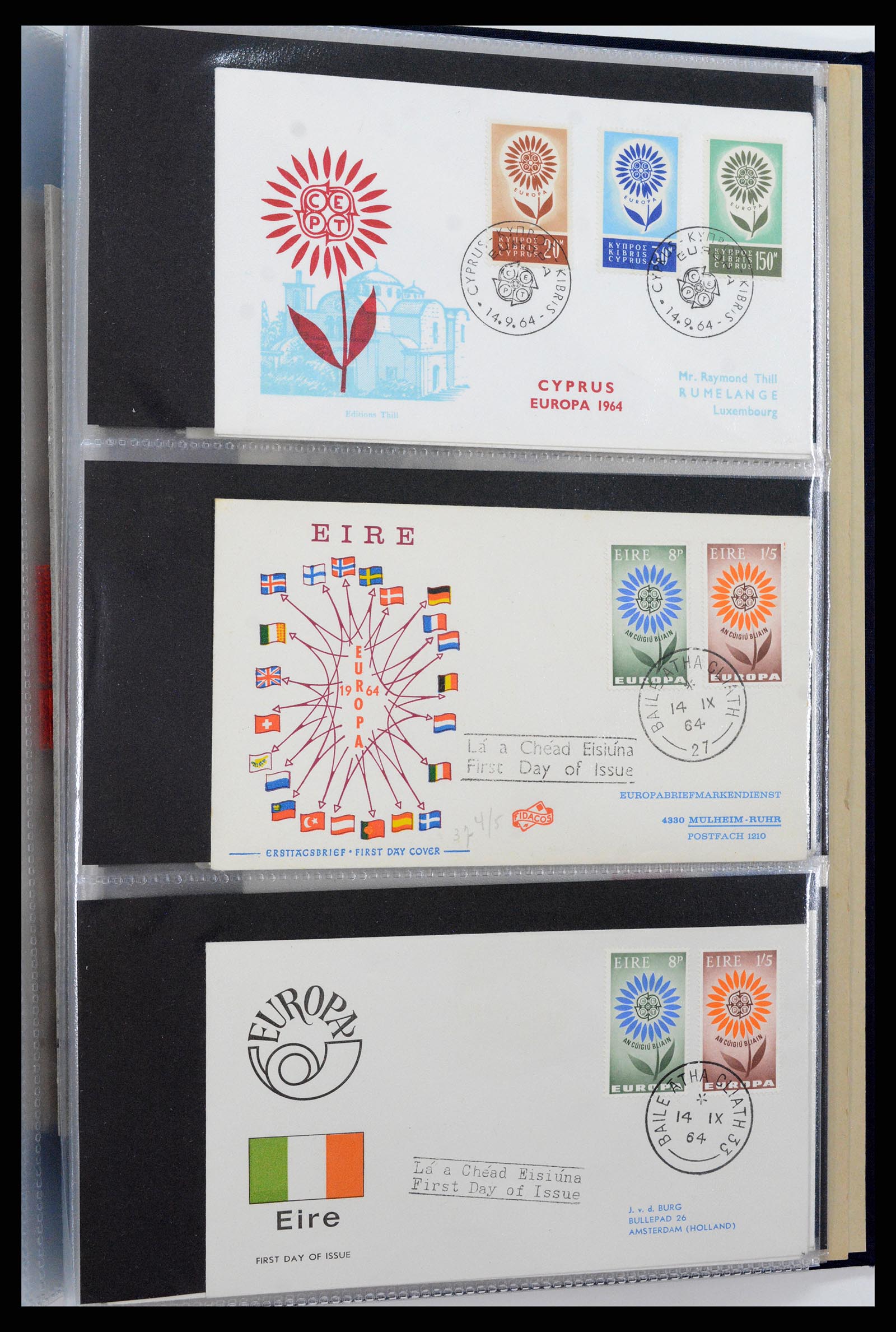 37694 114 - Postzegelverzameling 37694 Europa CEPT FDC's 1956-1970.
