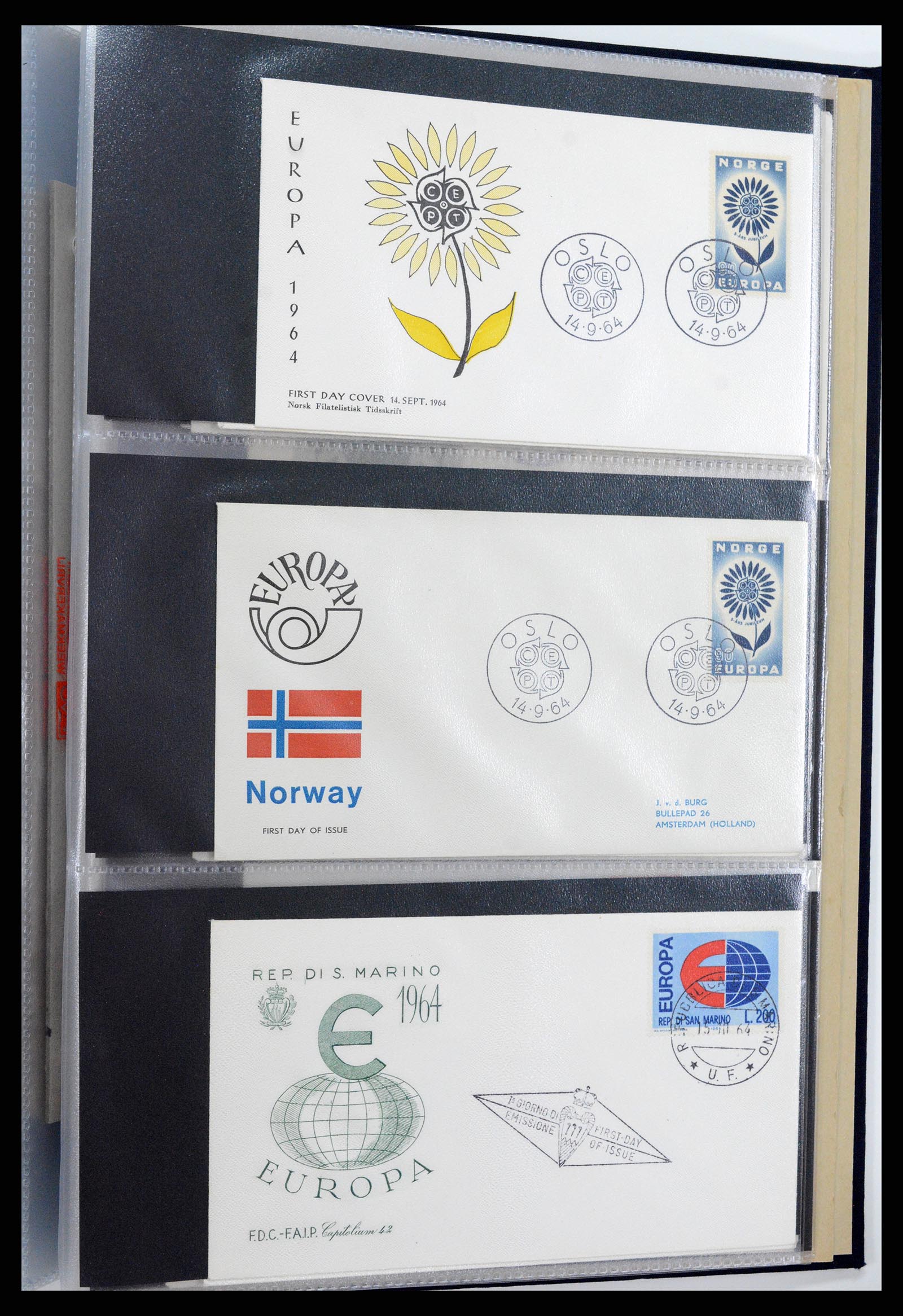 37694 116 - Postzegelverzameling 37694 Europa CEPT FDC's 1956-1970.