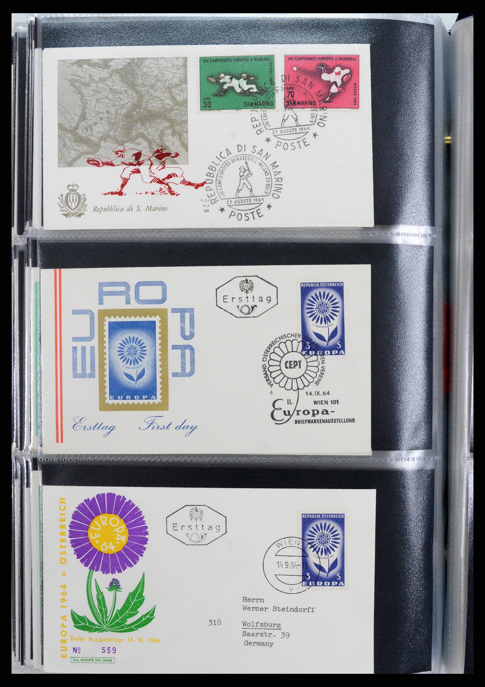 37694 117 - Postzegelverzameling 37694 Europa CEPT FDC's 1956-1970.