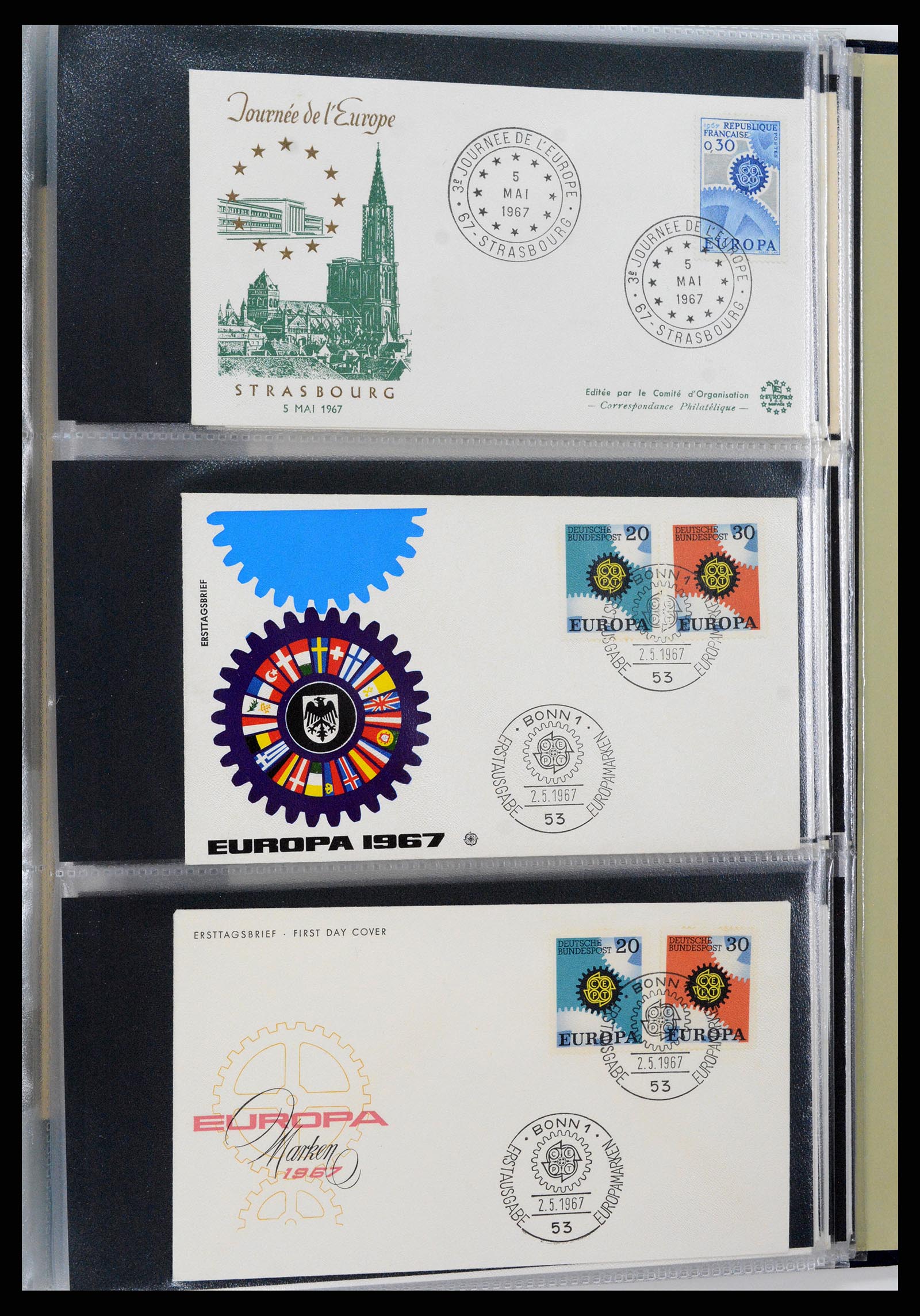 37694 155 - Postzegelverzameling 37694 Europa CEPT FDC's 1956-1970.