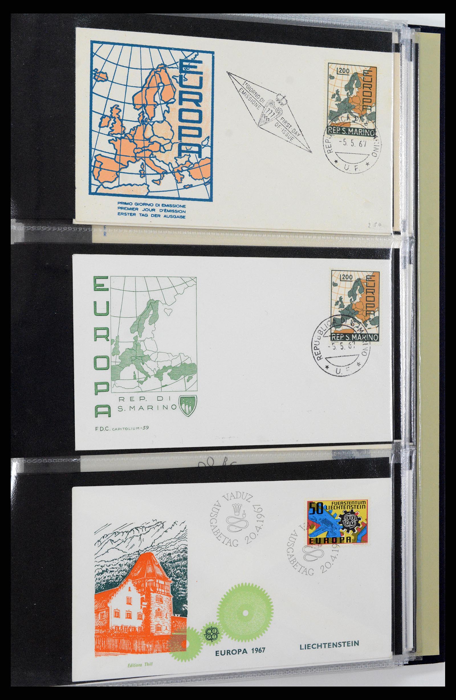 37694 161 - Postzegelverzameling 37694 Europa CEPT FDC's 1956-1970.