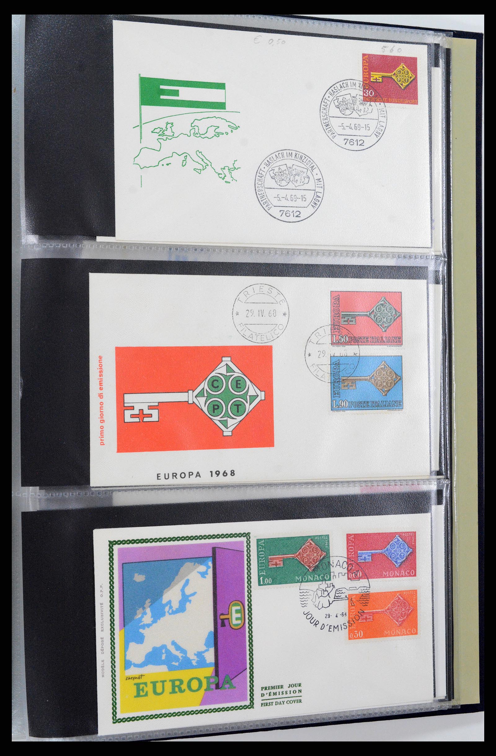 37694 168 - Postzegelverzameling 37694 Europa CEPT FDC's 1956-1970.