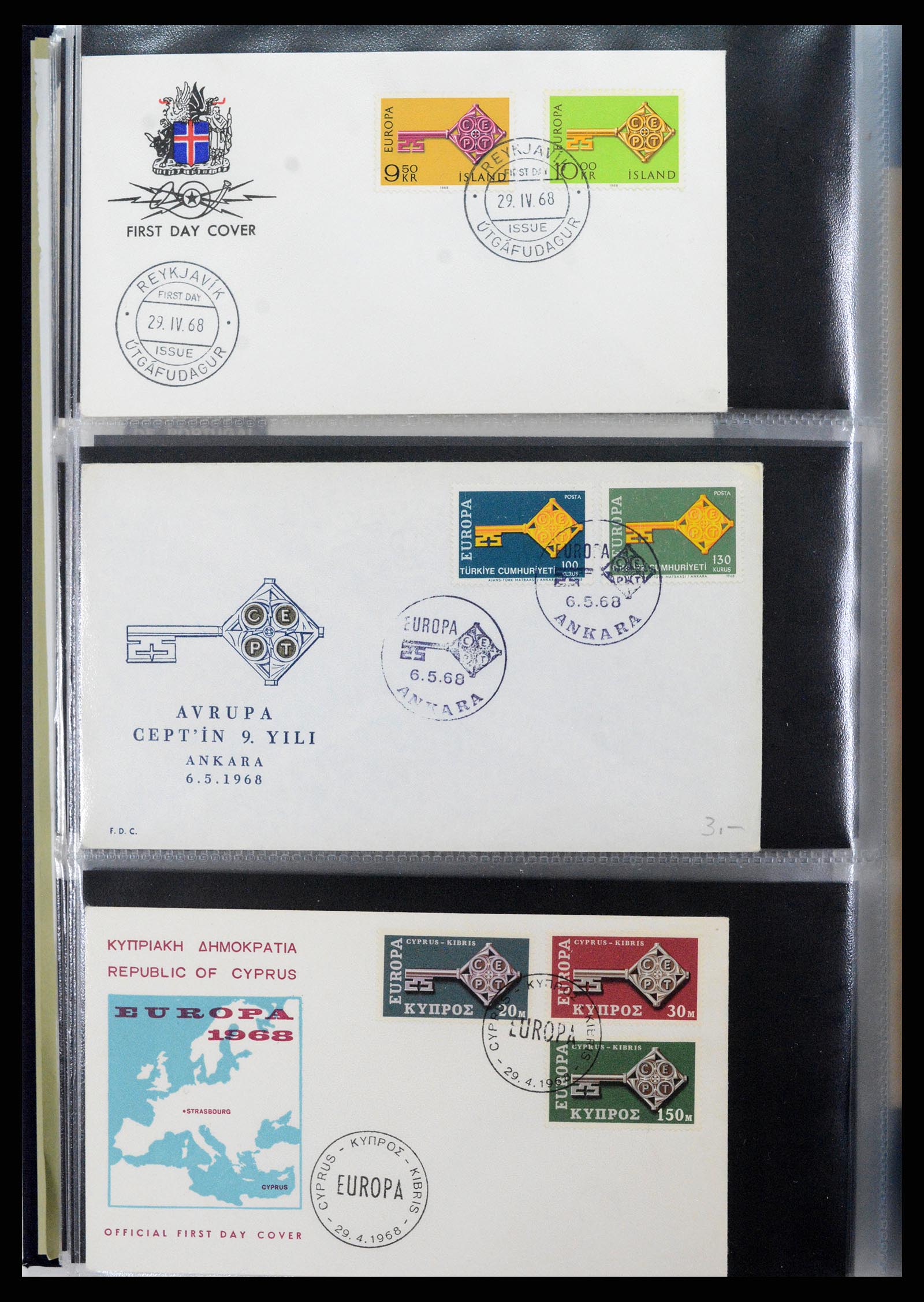 37694 171 - Postzegelverzameling 37694 Europa CEPT FDC's 1956-1970.