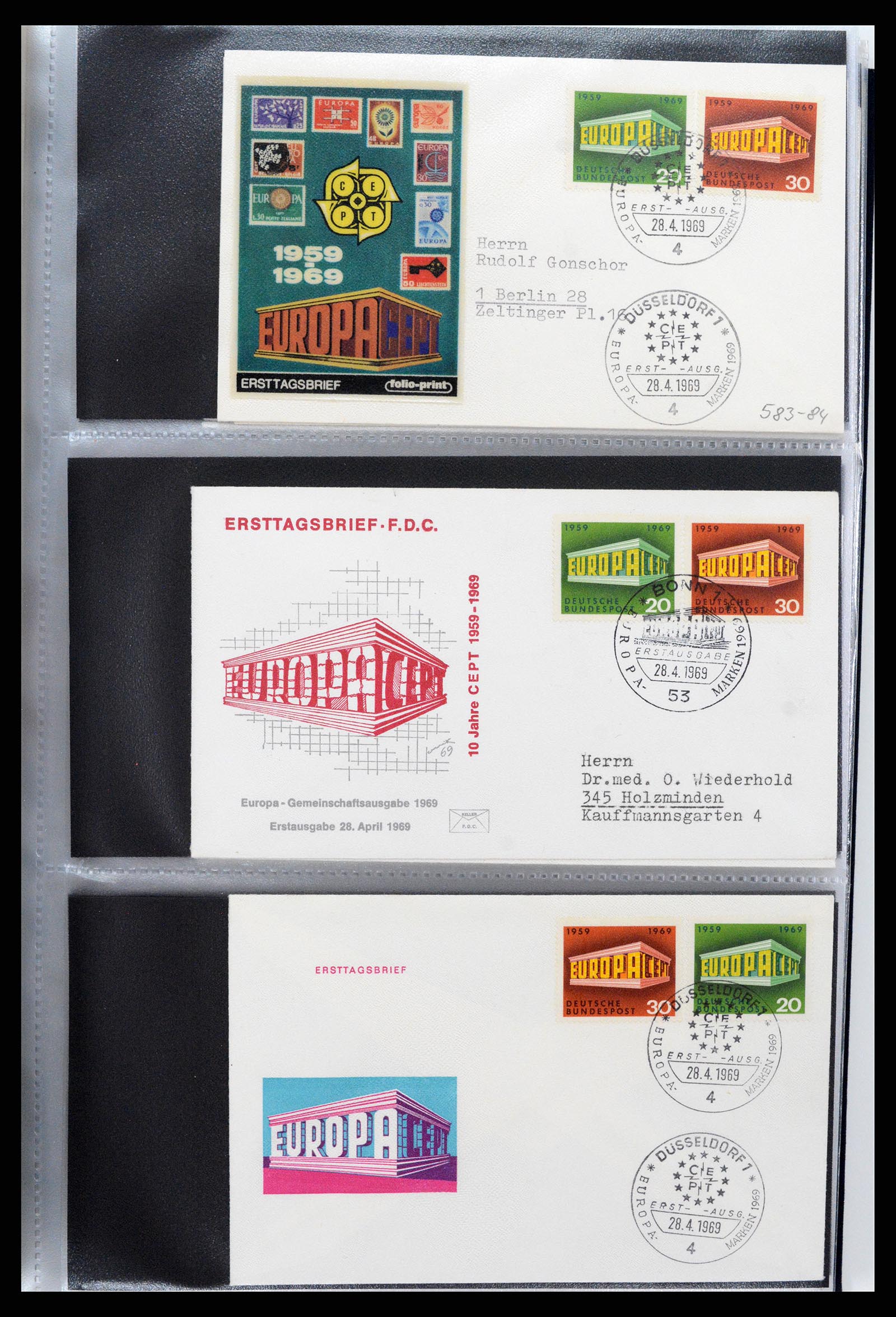 37694 180 - Postzegelverzameling 37694 Europa CEPT FDC's 1956-1970.