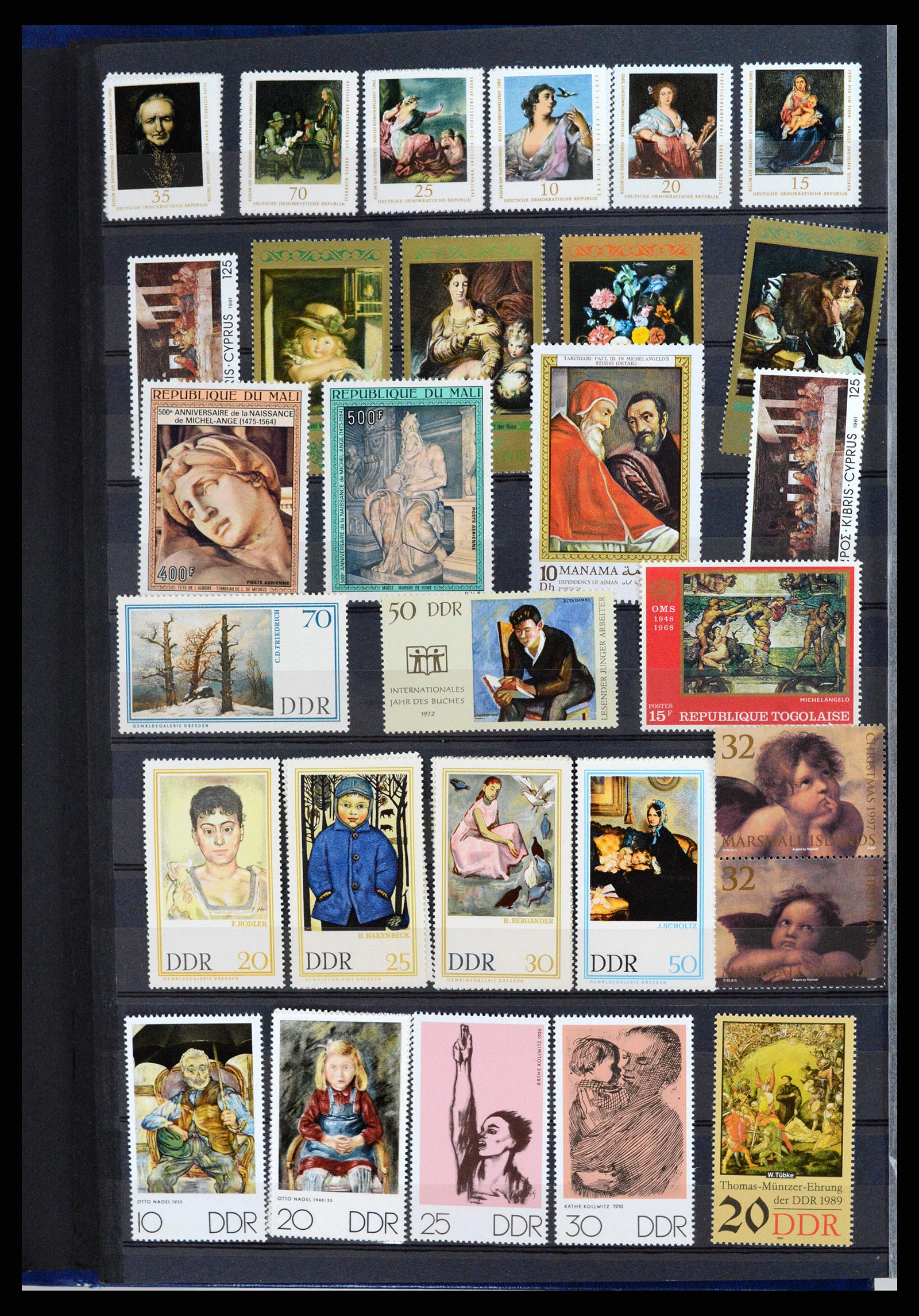 37737 034 - Postzegelverzameling 37737 Motief Kunst 1950-2000.