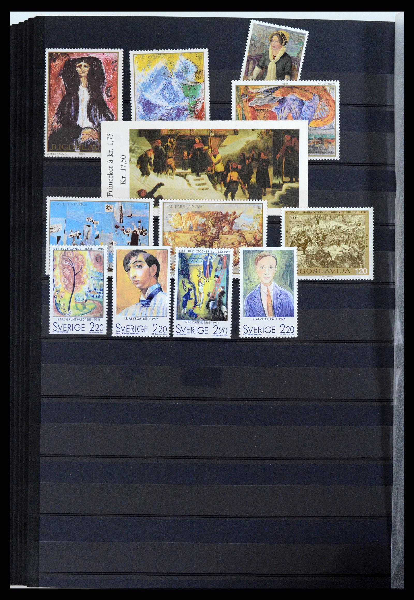 37737 092 - Postzegelverzameling 37737 Motief Kunst 1950-2000.