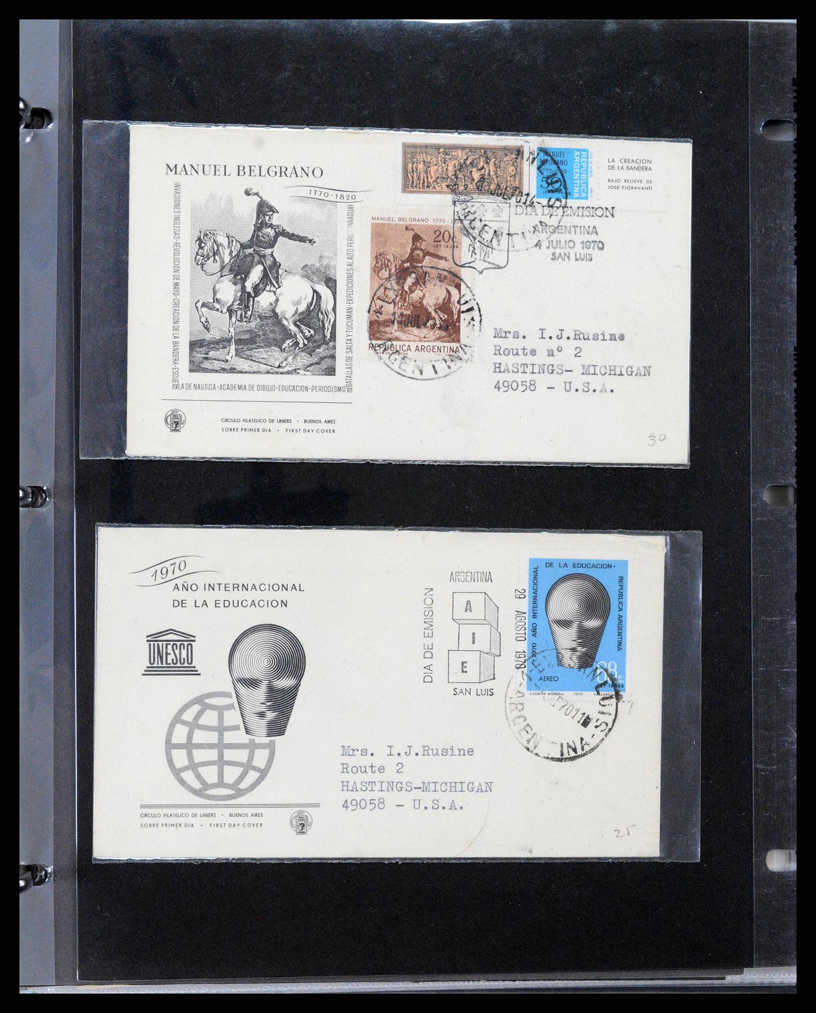 37745 0101 - Stamp collection 37745 Argentina covers 1851-1986.