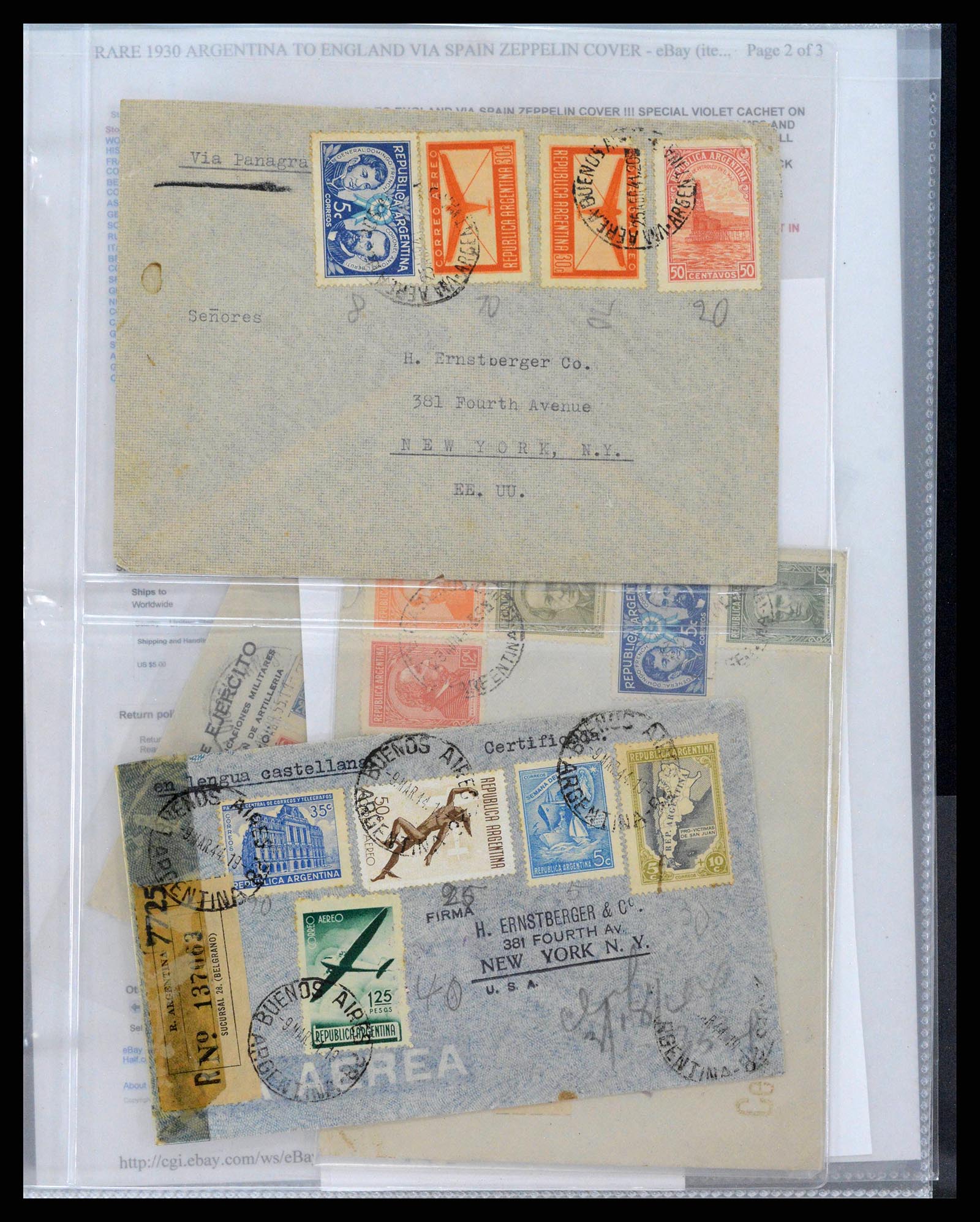 37745 0111 - Stamp collection 37745 Argentina covers 1851-1986.