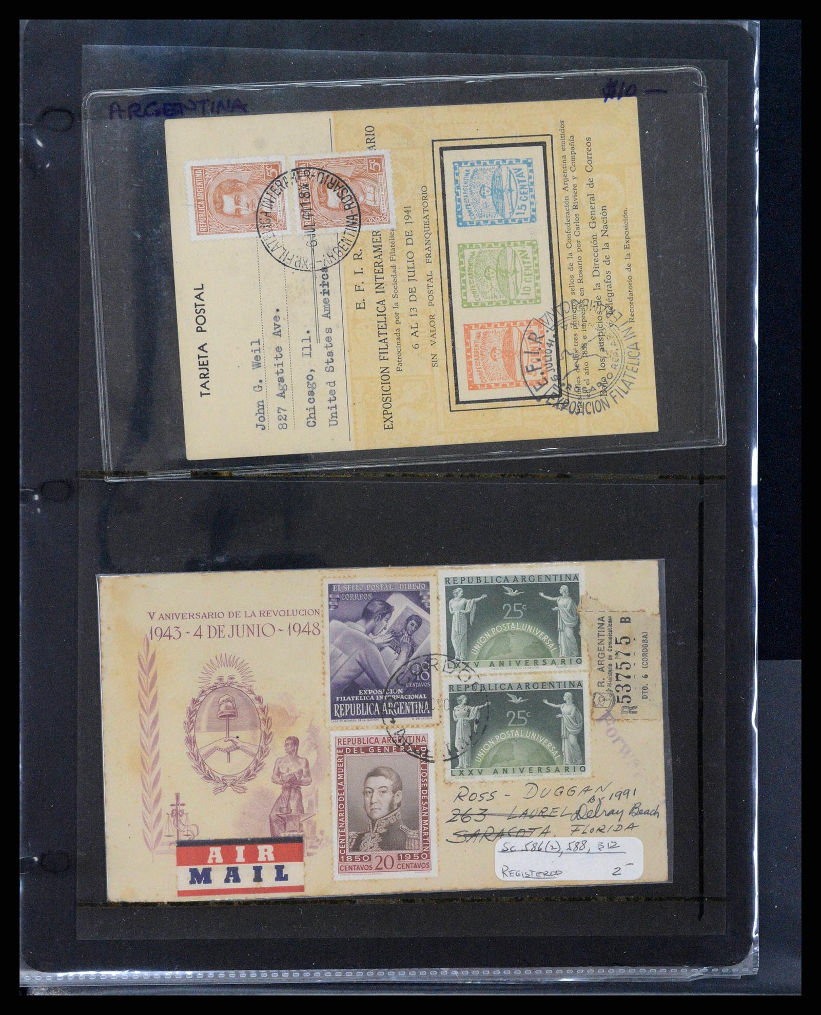 37745 0117 - Stamp collection 37745 Argentina covers 1851-1986.