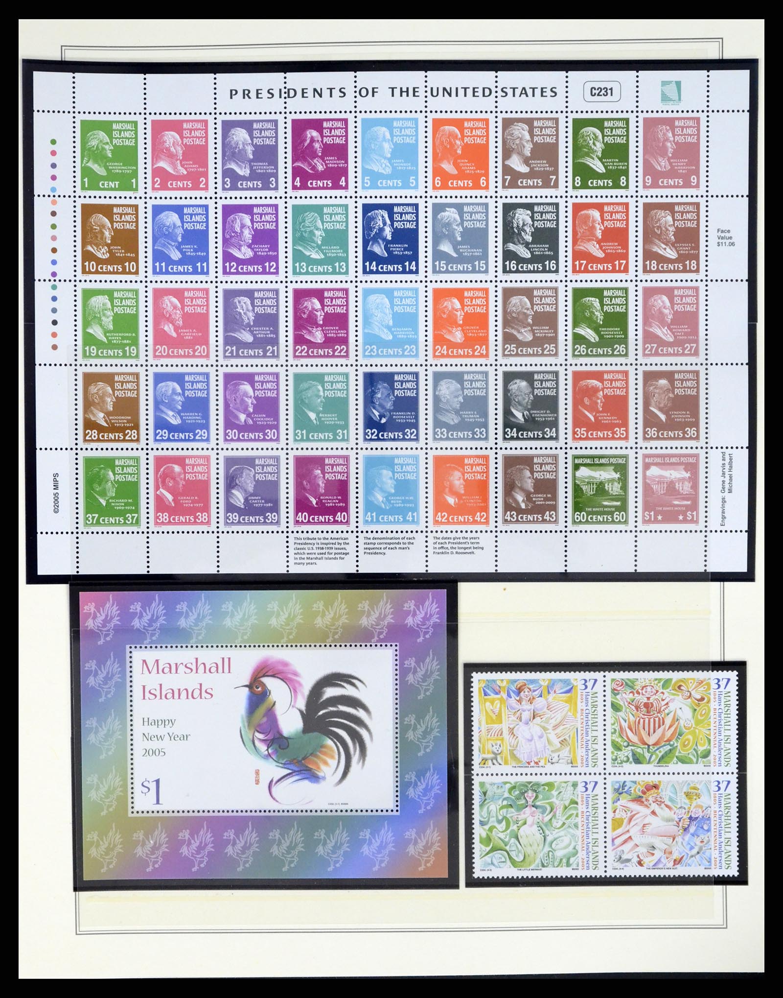 37813 212 - Postzegelverzameling 37813 Marshalleilanden 1984-2005.