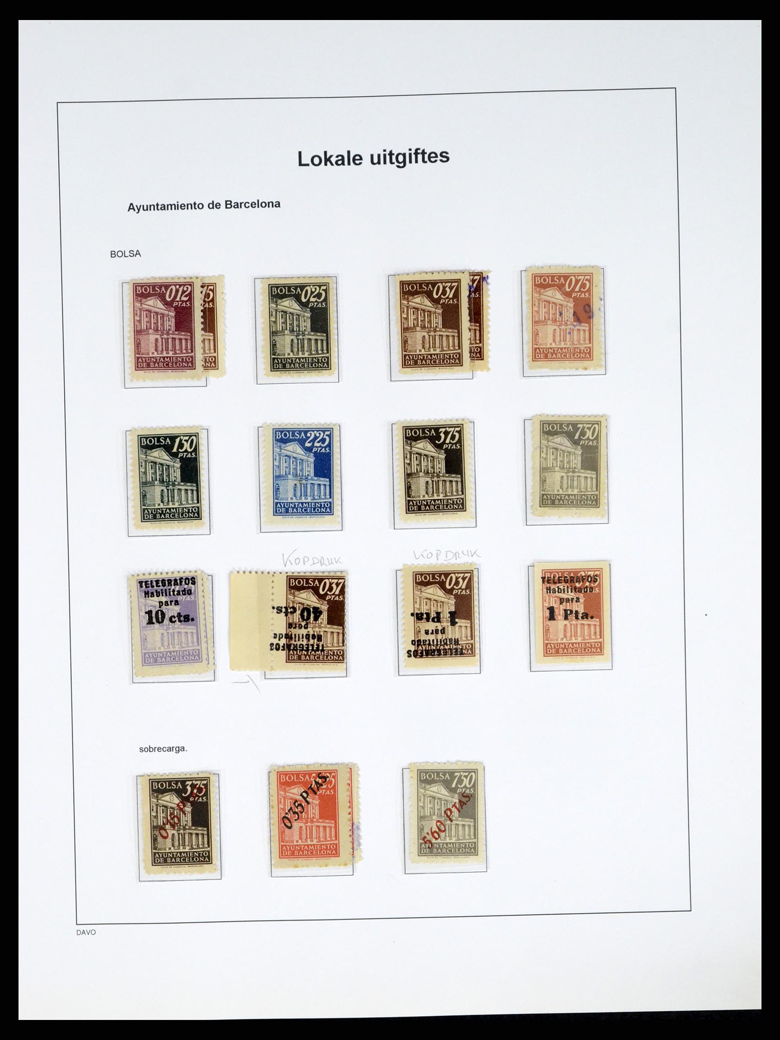 37837 070 - Postzegelverzameling 37837 Spaanse burgeroorlog en lokaalpost 1893-19