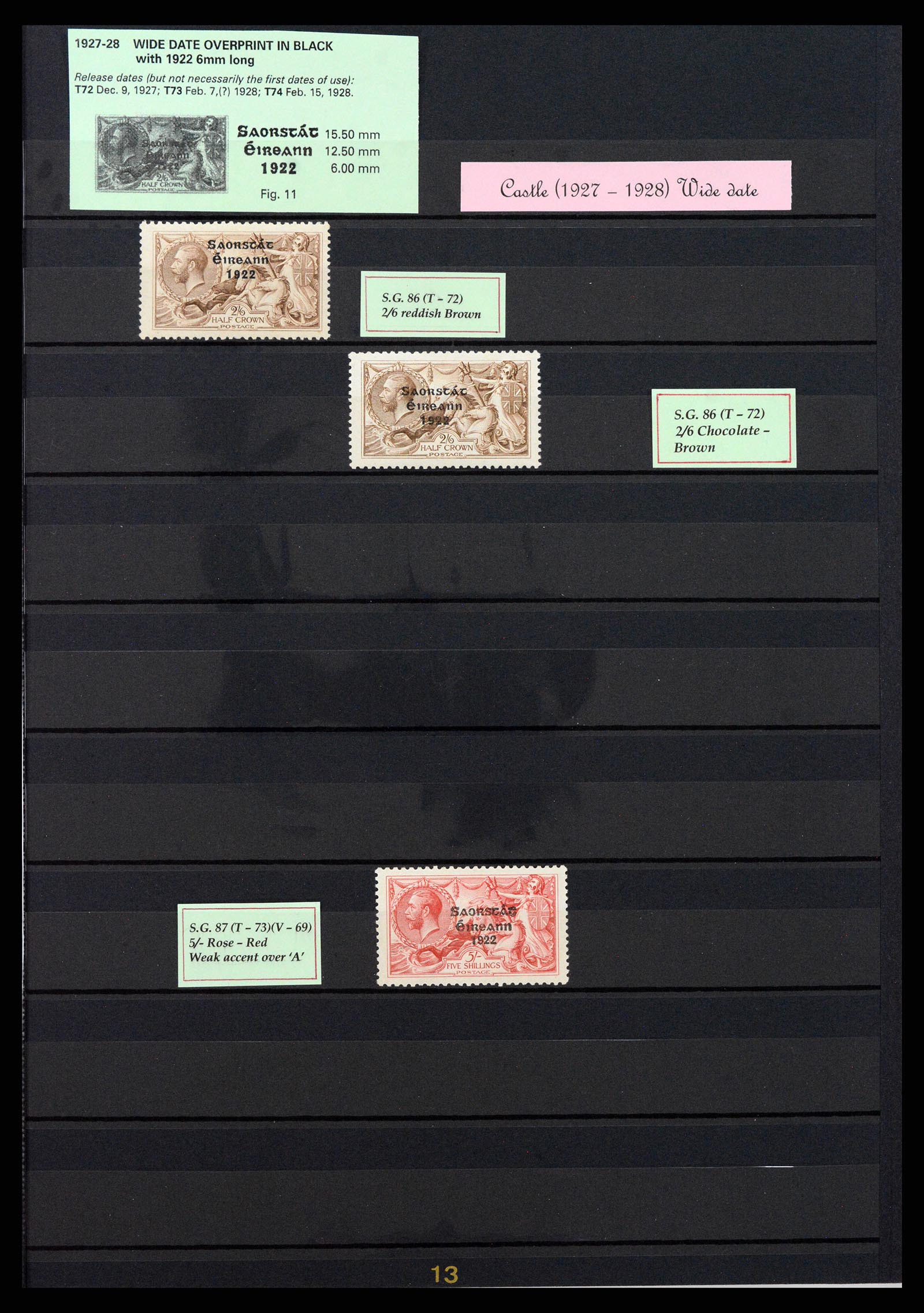 37880 011 - Postzegelverzameling 37880 Ierland seahorses 1922-1935.