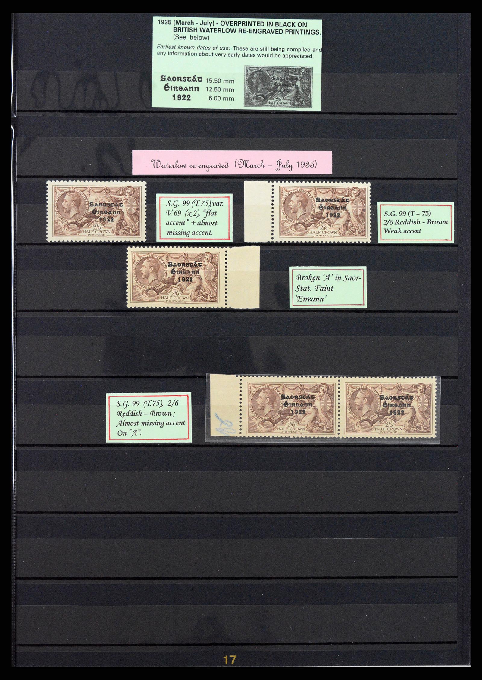 37880 012 - Postzegelverzameling 37880 Ierland seahorses 1922-1935.