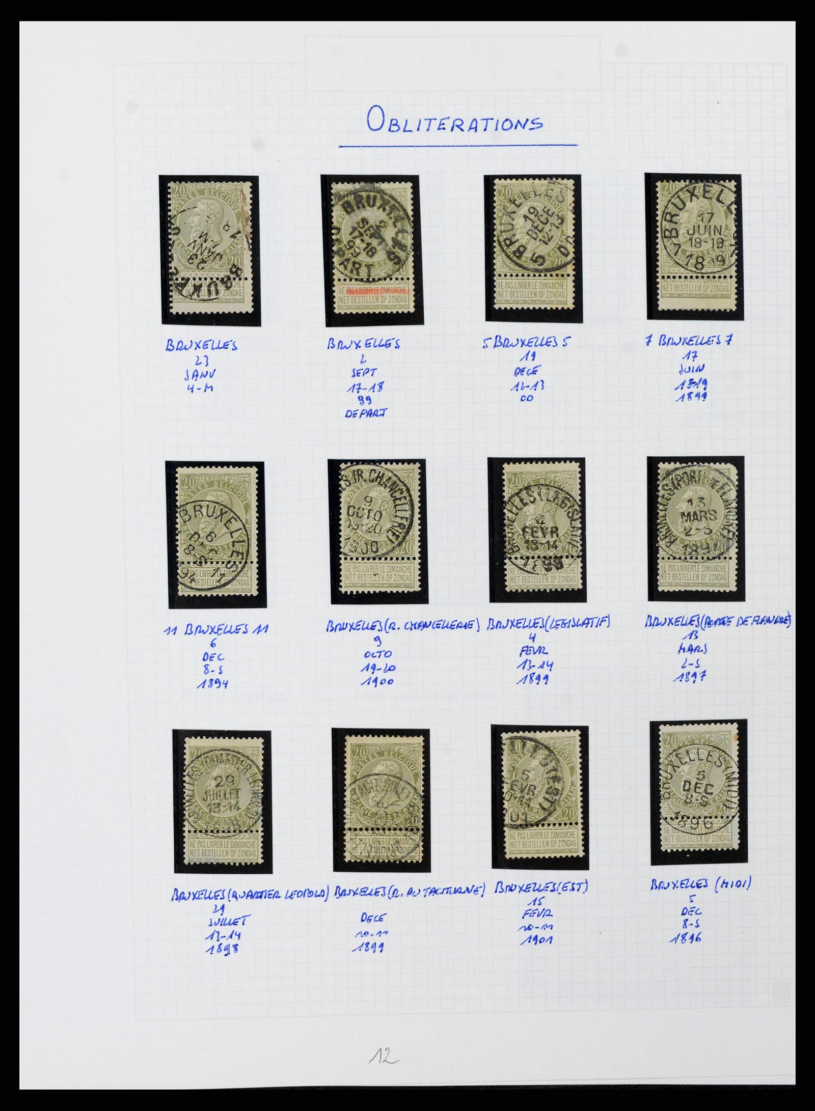 38023 0162 - Postzegelverzameling 38023 België 1893-1900.