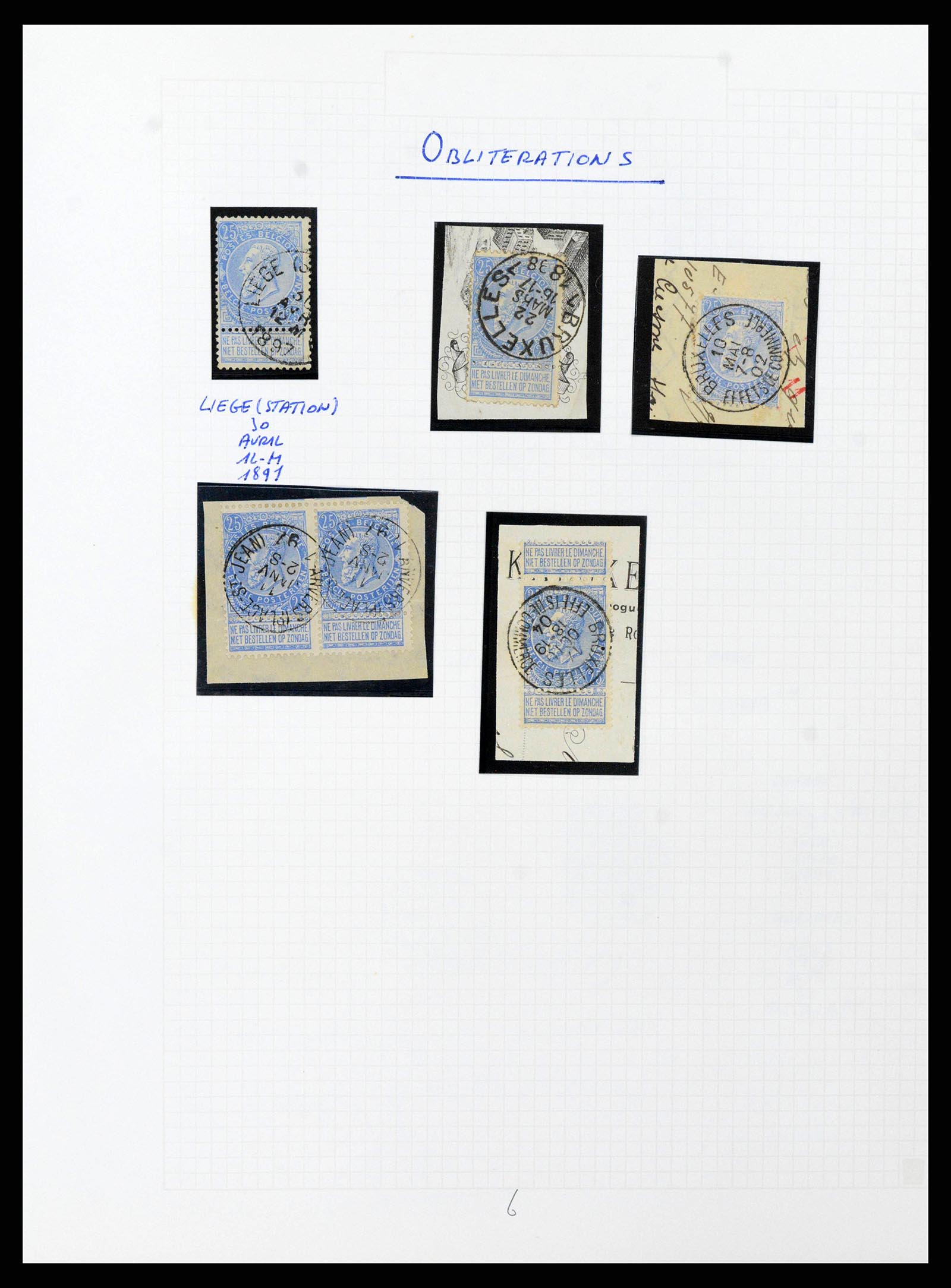 38023 0174 - Postzegelverzameling 38023 België 1893-1900.