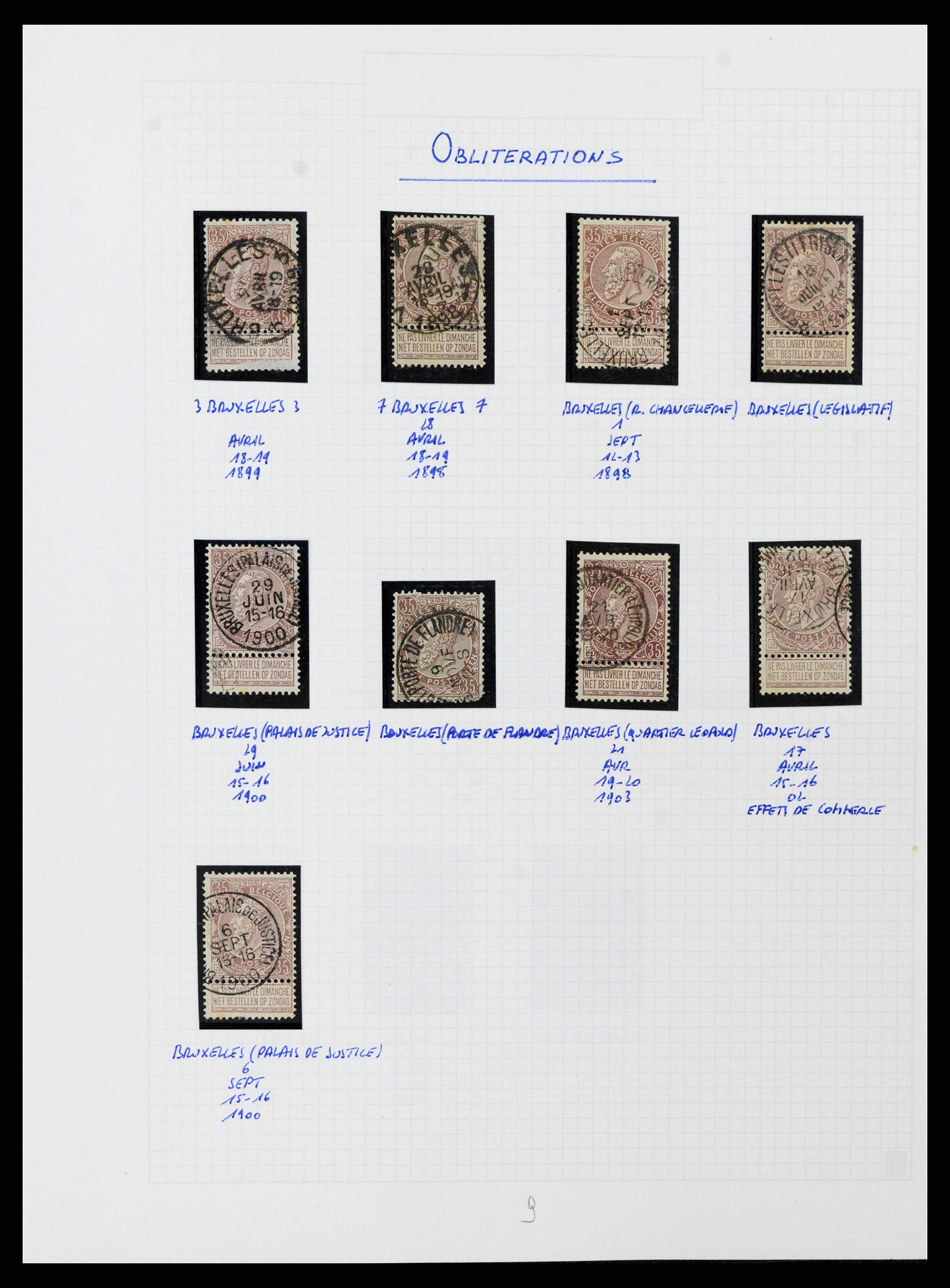 38023 0184 - Postzegelverzameling 38023 België 1893-1900.