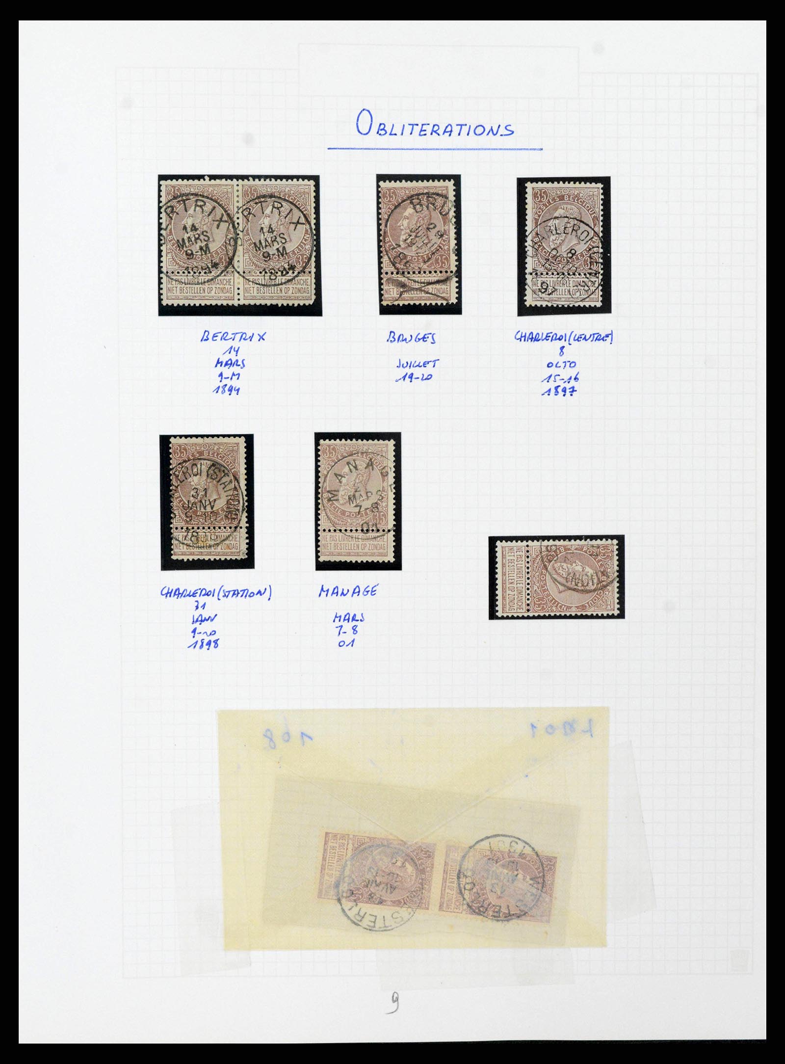 38023 0186 - Postzegelverzameling 38023 België 1893-1900.