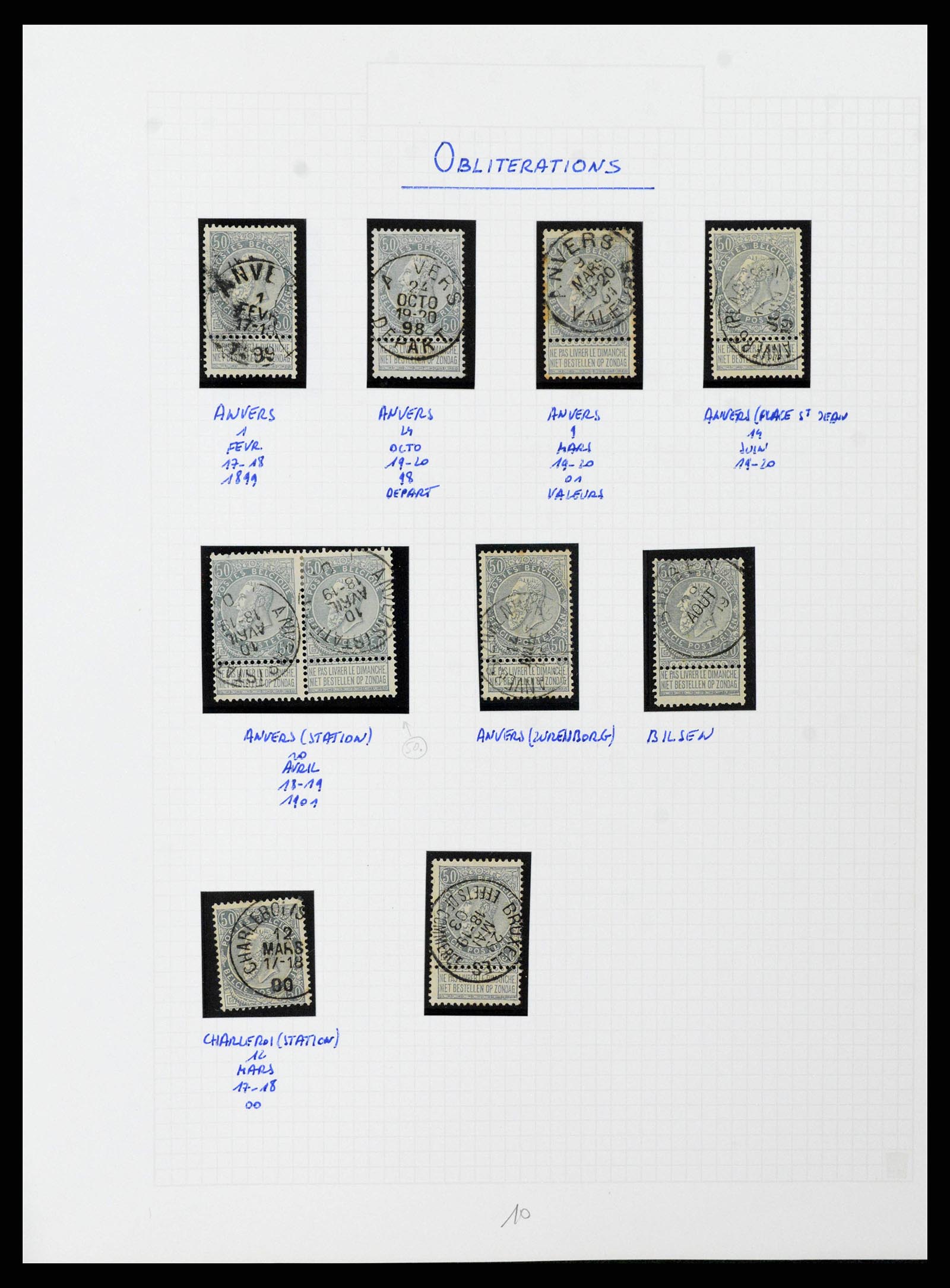 38023 0200 - Postzegelverzameling 38023 België 1893-1900.