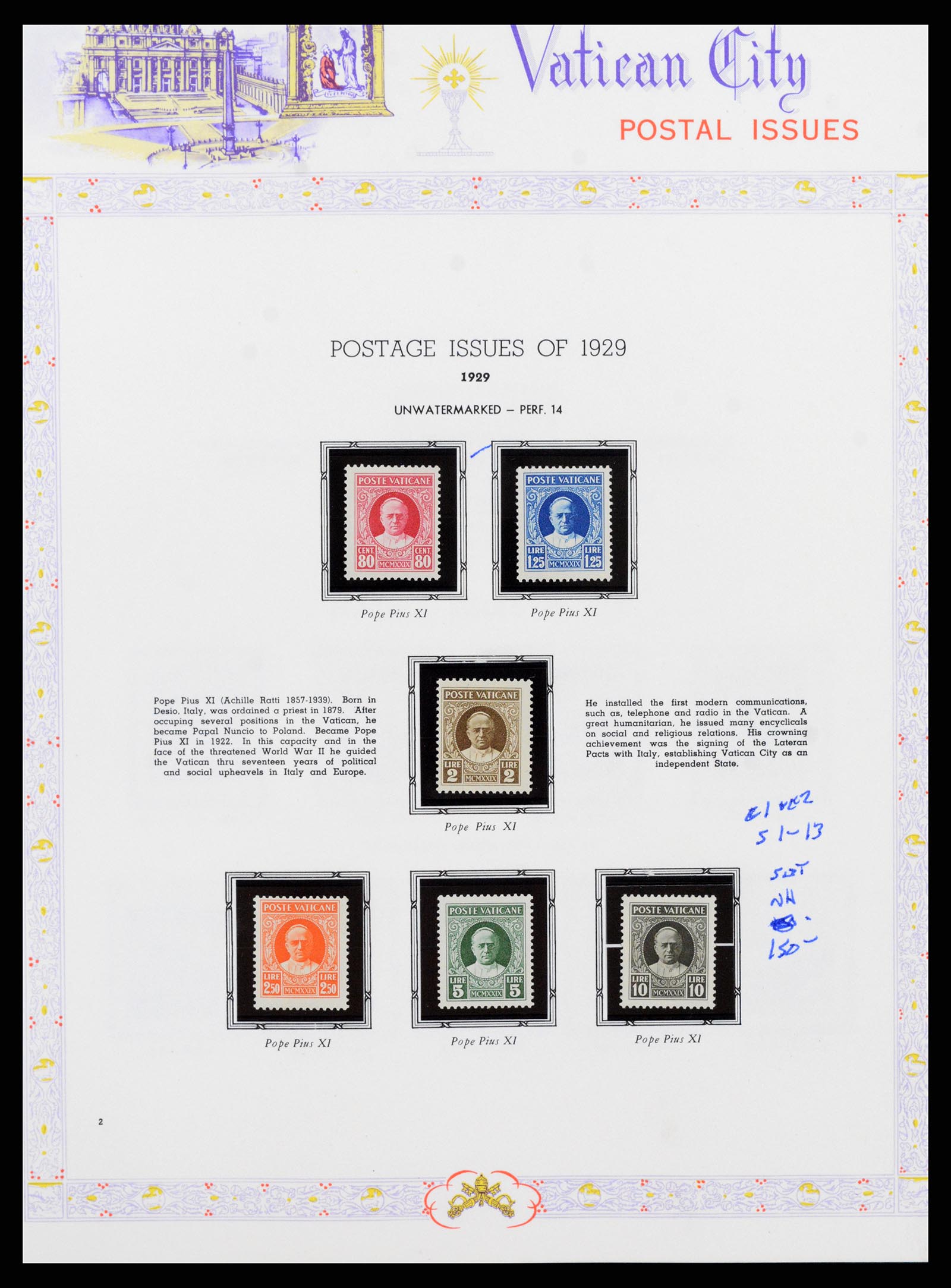 38062 002 - Postzegelverzameling 38062 Vaticaan 1929-1982.