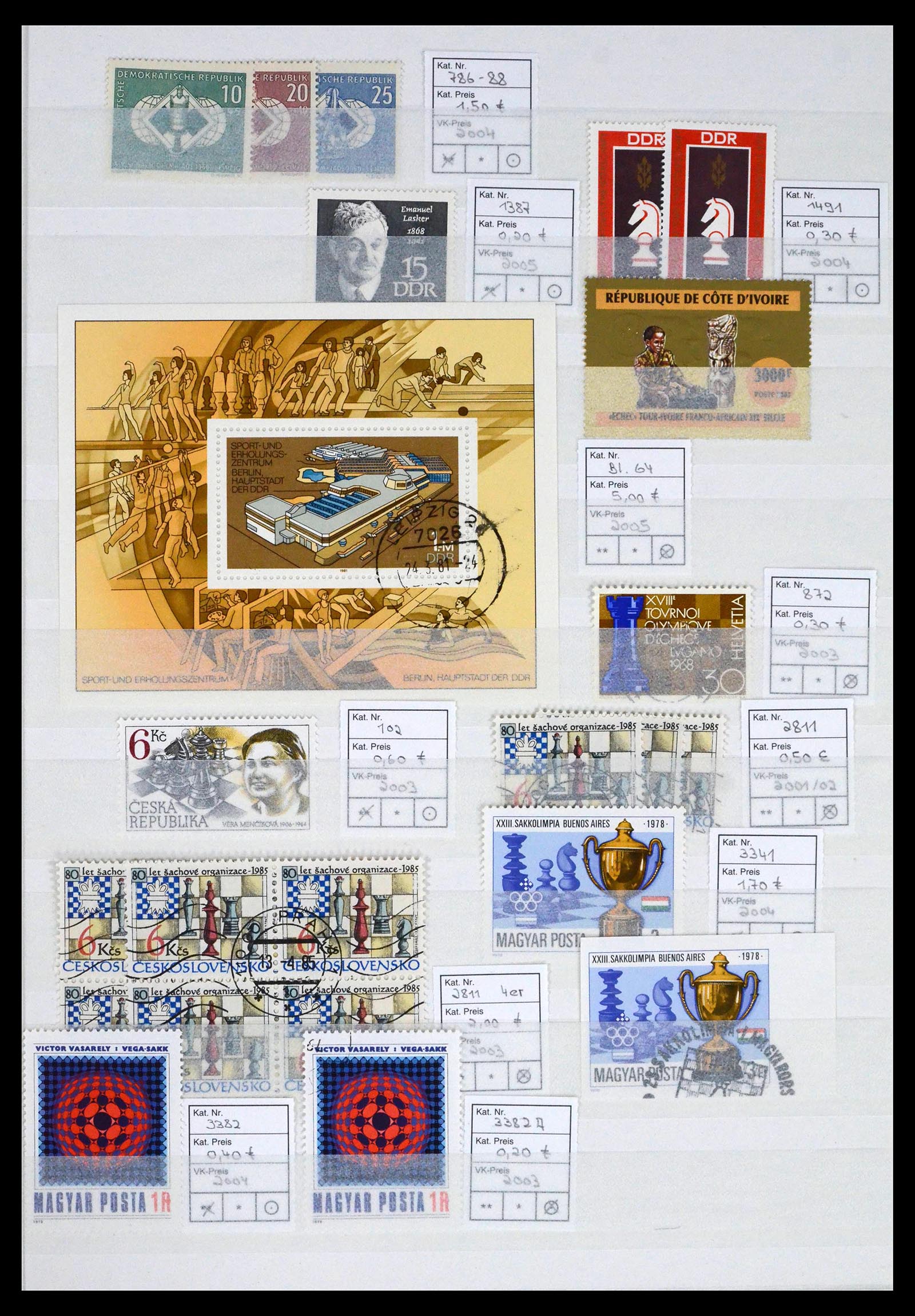 38112 0001 - Stamp collection 38112 Thematic chess 1960-2010.