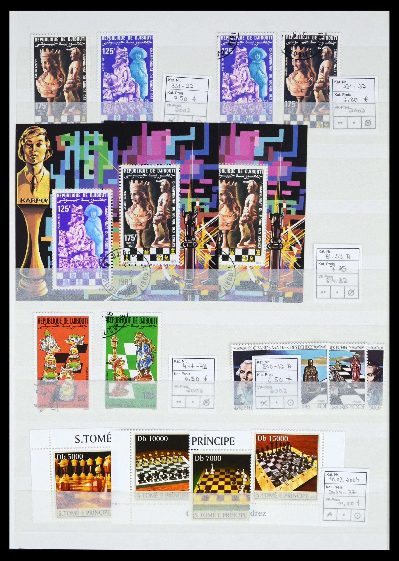 38112 0014 - Stamp collection 38112 Thematic chess 1960-2010.