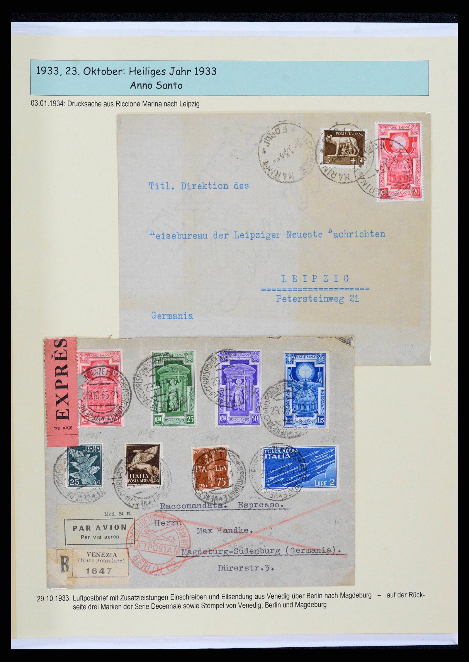 38115 0092 - Stamp collection 38115 Italy 1910-1942.