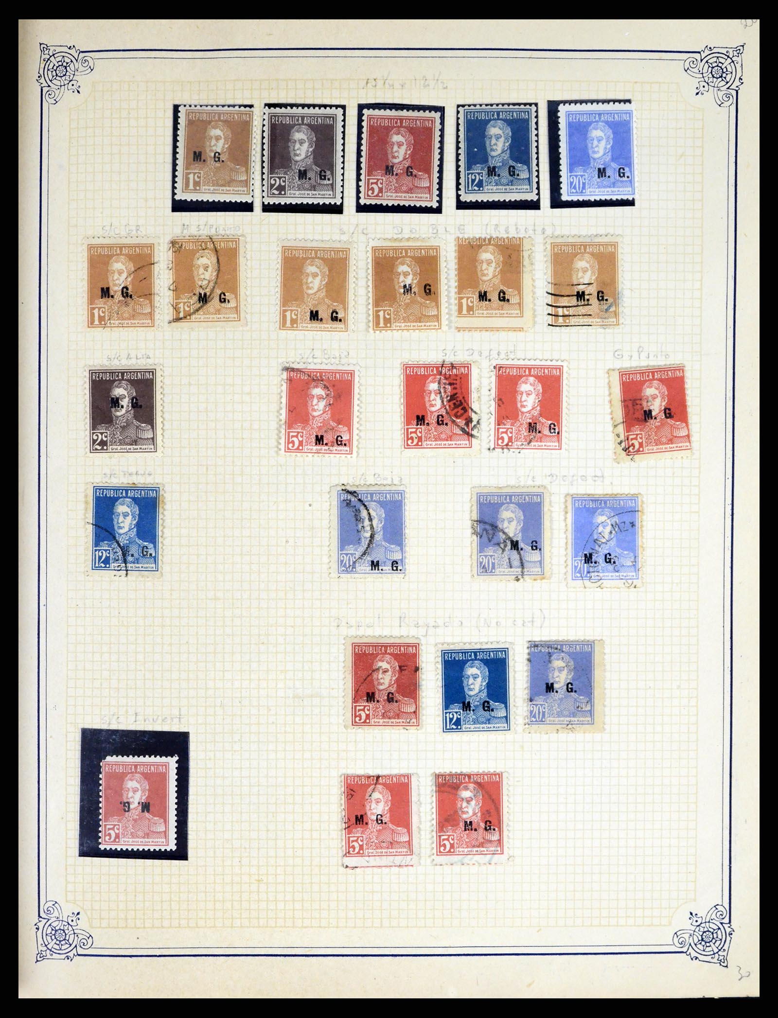 38162 0022 - Postzegelverzameling 38162 Argentinië dienst 1913-1931.