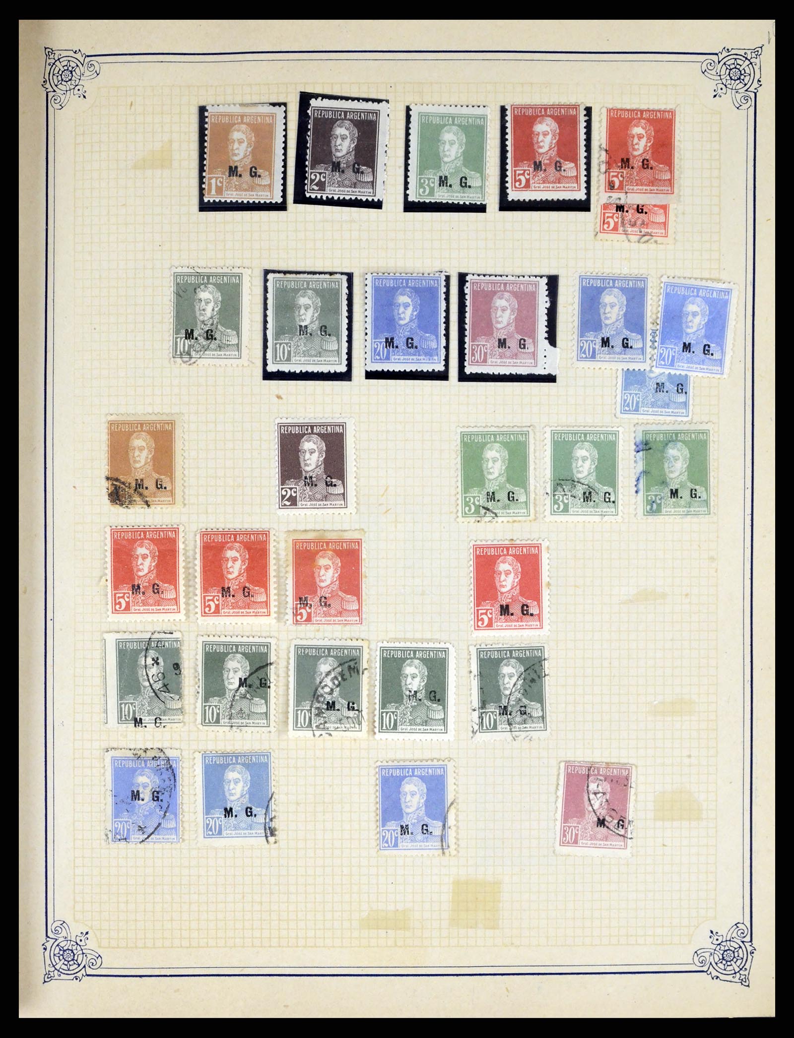 38162 0024 - Postzegelverzameling 38162 Argentinië dienst 1913-1931.