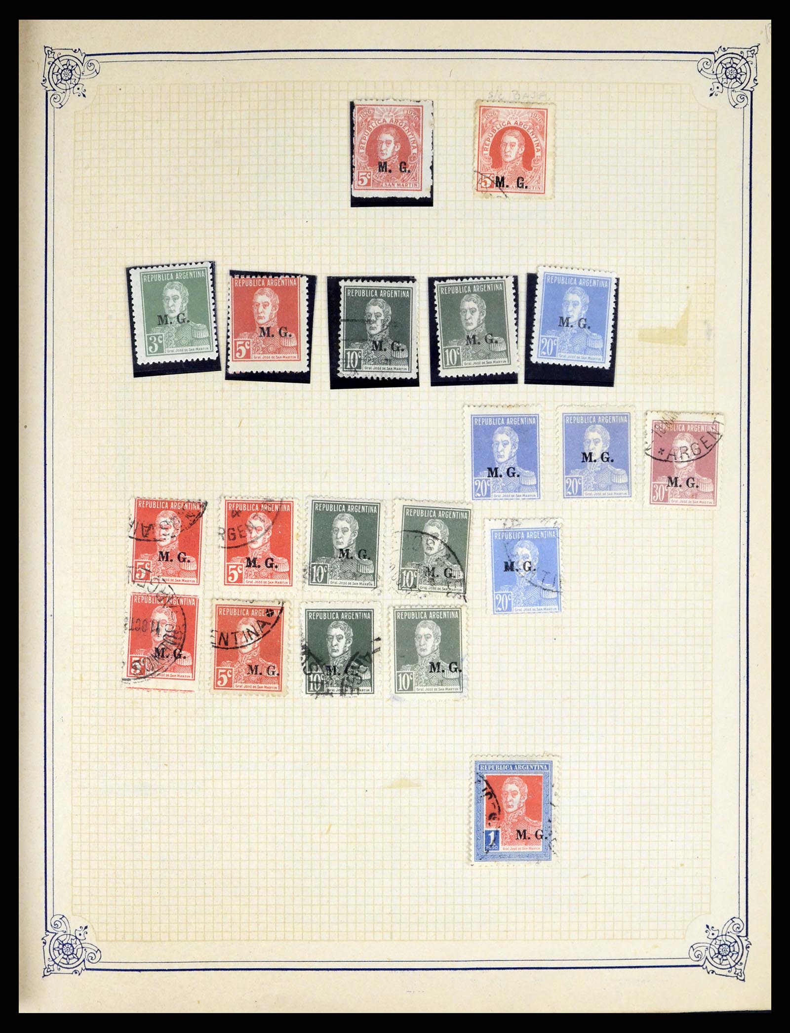 38162 0026 - Postzegelverzameling 38162 Argentinië dienst 1913-1931.