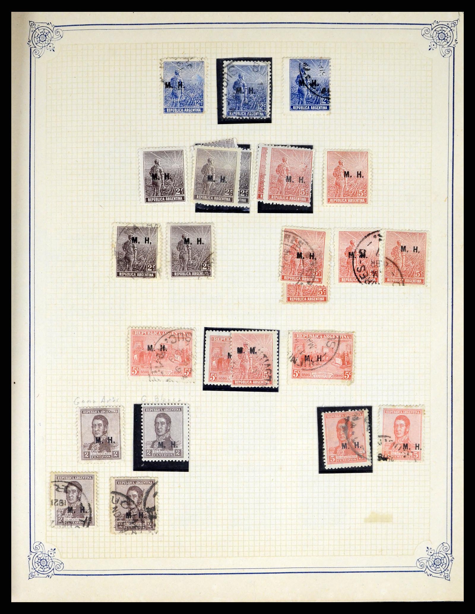 38162 0032 - Postzegelverzameling 38162 Argentinië dienst 1913-1931.