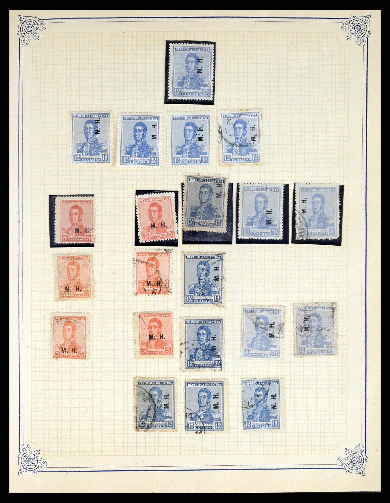38162 0034 - Postzegelverzameling 38162 Argentinië dienst 1913-1931.