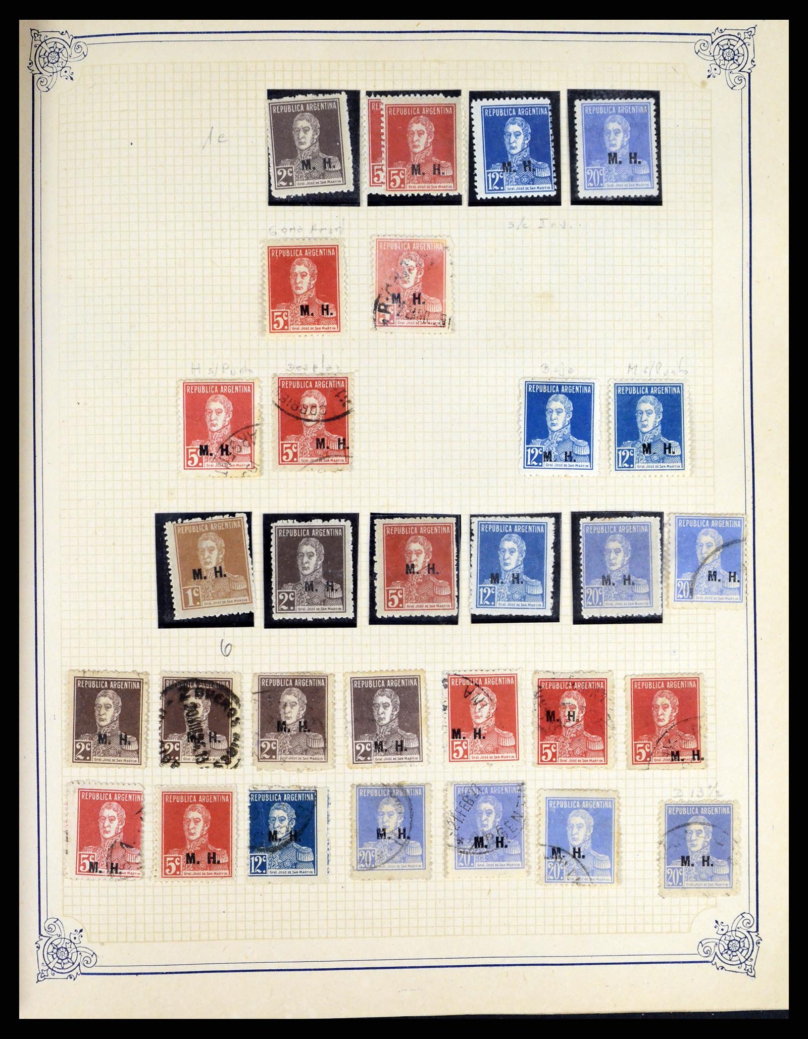 38162 0036 - Postzegelverzameling 38162 Argentinië dienst 1913-1931.