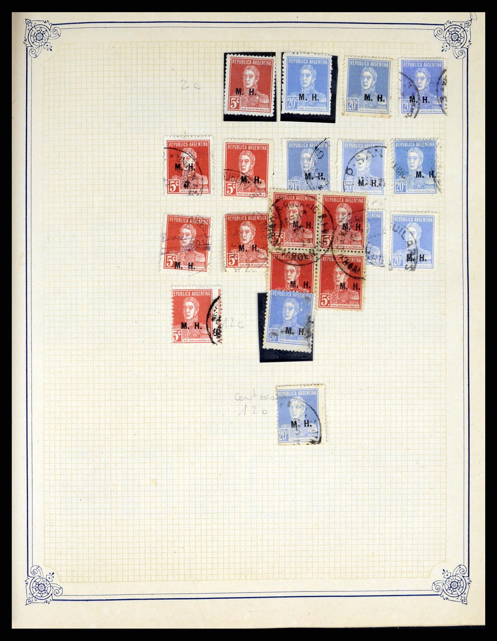 38162 0037 - Postzegelverzameling 38162 Argentinië dienst 1913-1931.