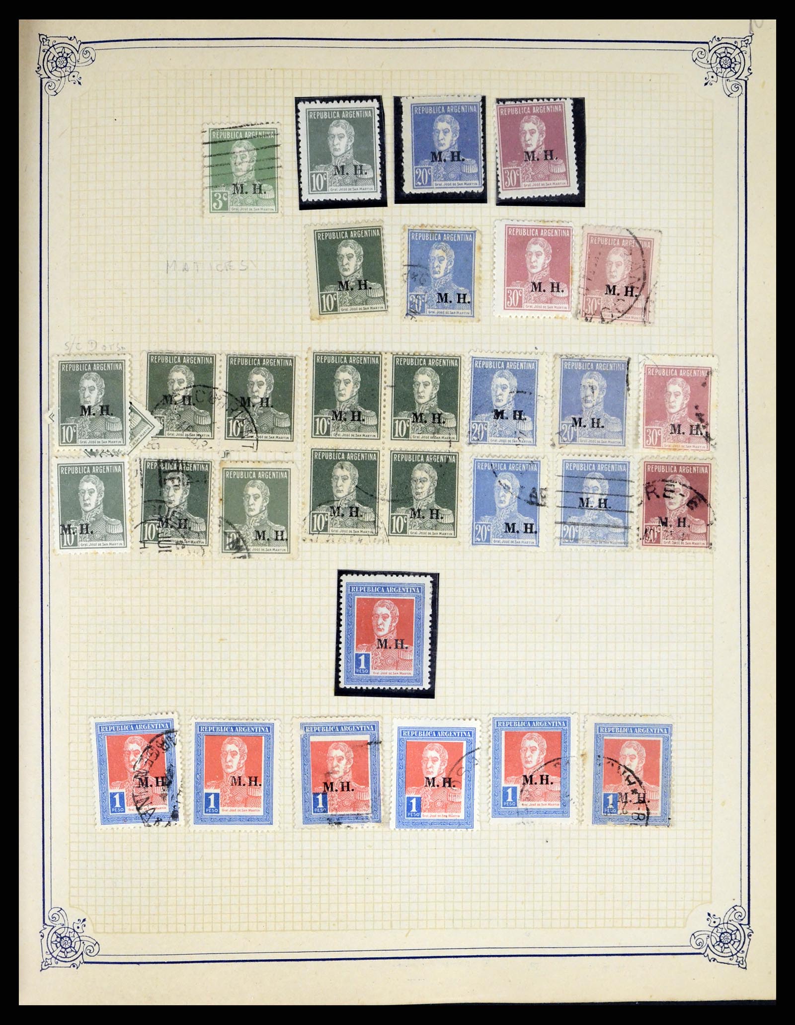 38162 0038 - Postzegelverzameling 38162 Argentinië dienst 1913-1931.