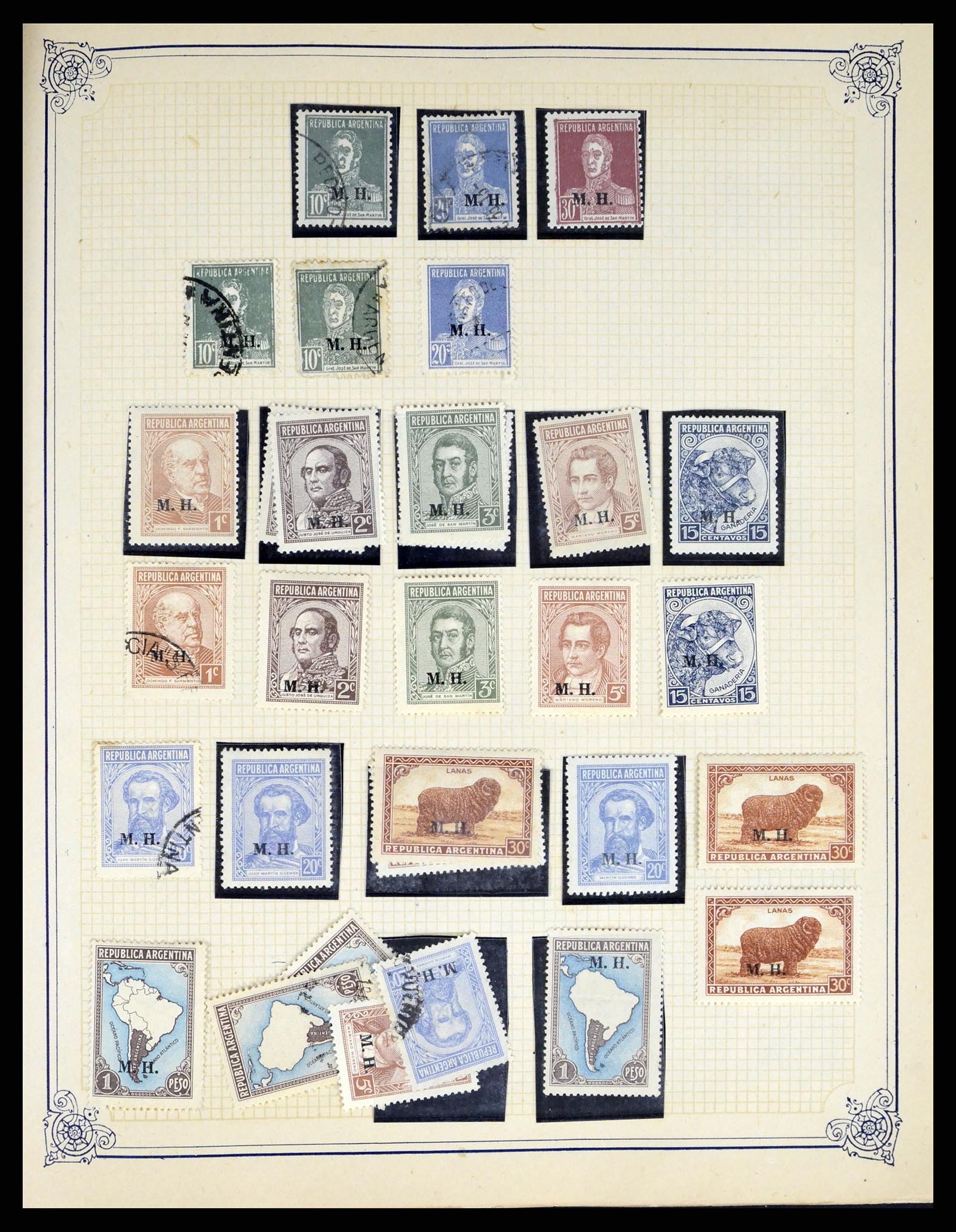 38162 0039 - Postzegelverzameling 38162 Argentinië dienst 1913-1931.