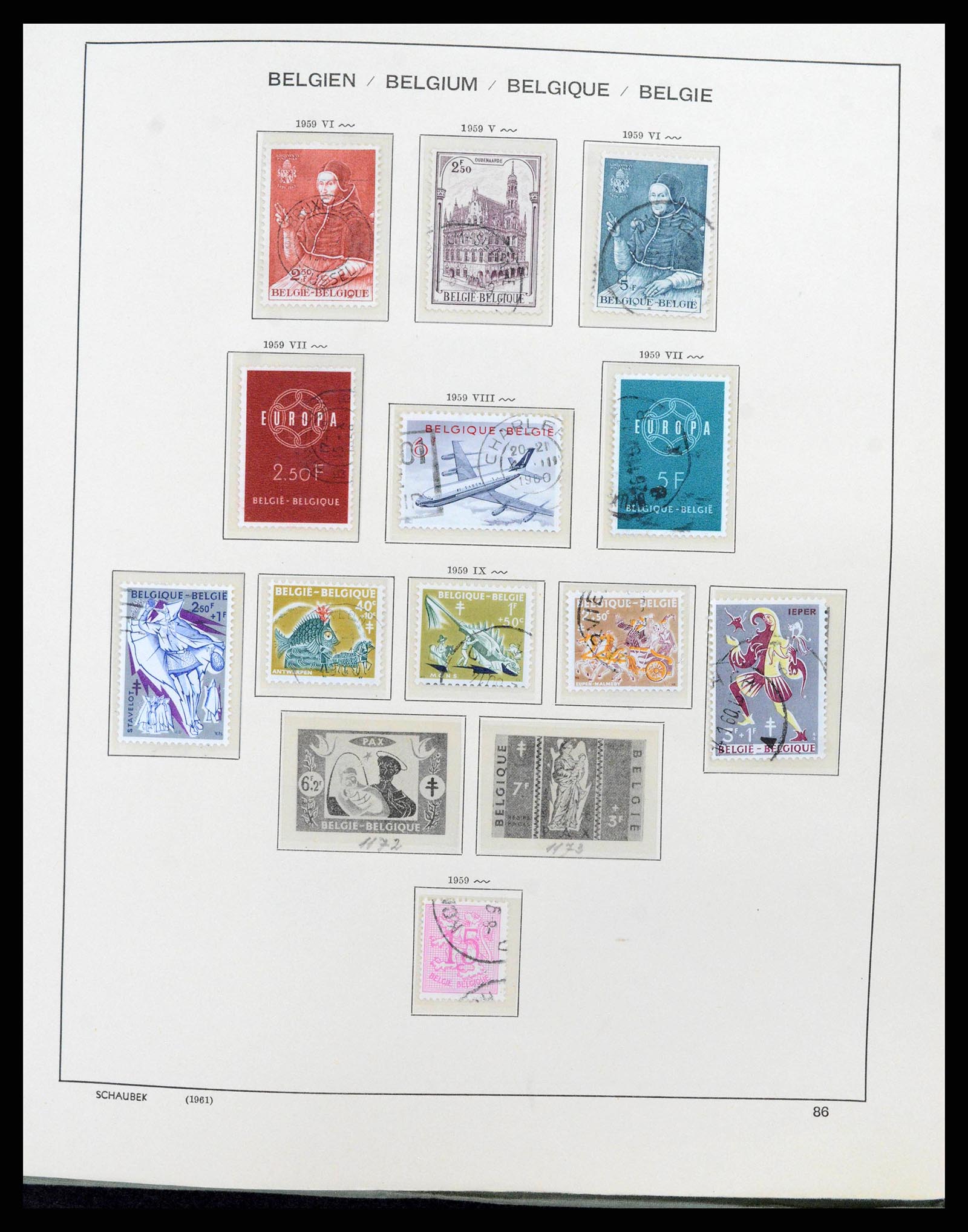 38167 0093 - Postzegelverzameling 38167 België 1849-1967.