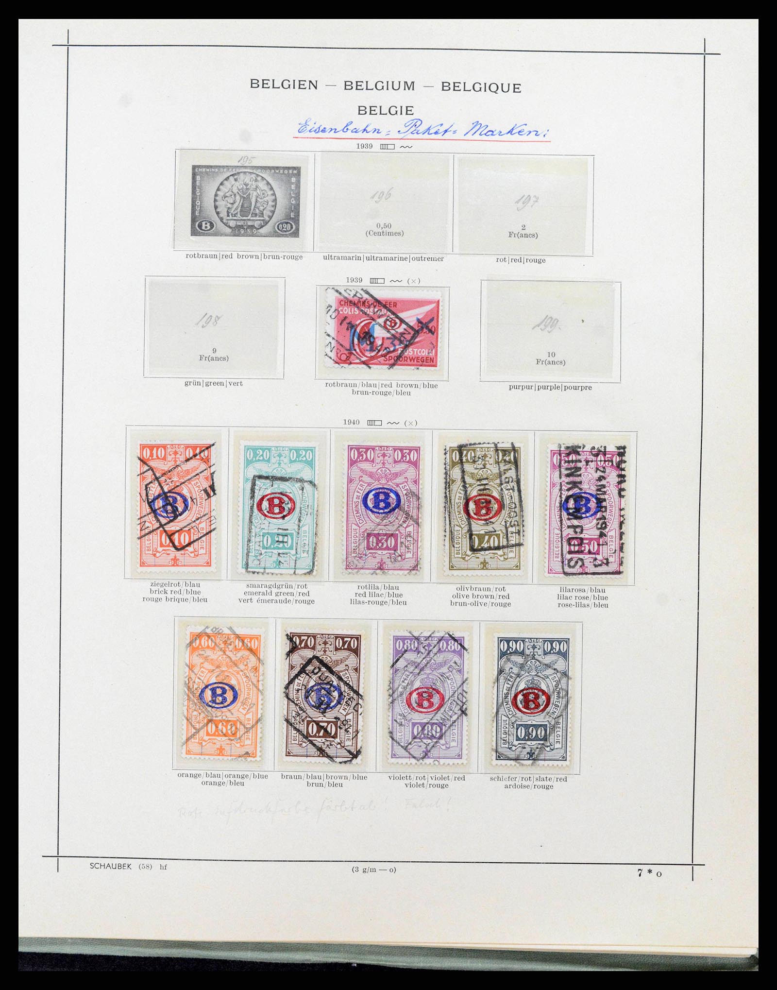 38167 0148 - Postzegelverzameling 38167 België 1849-1967.