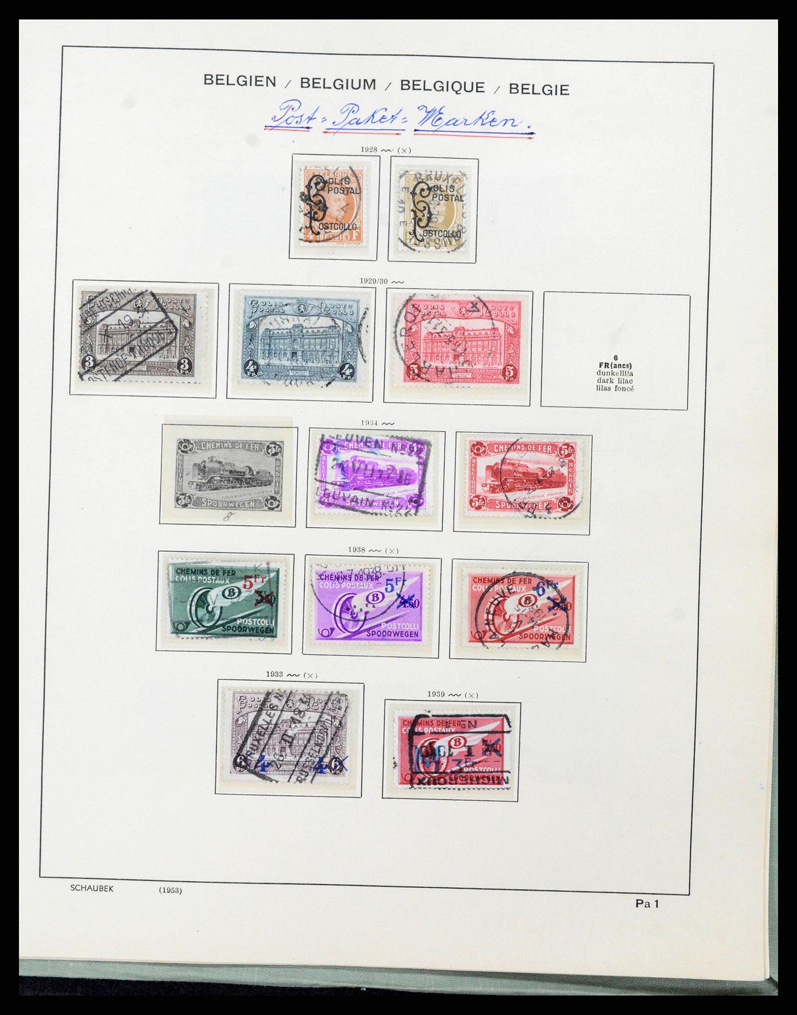 38167 0158 - Postzegelverzameling 38167 België 1849-1967.