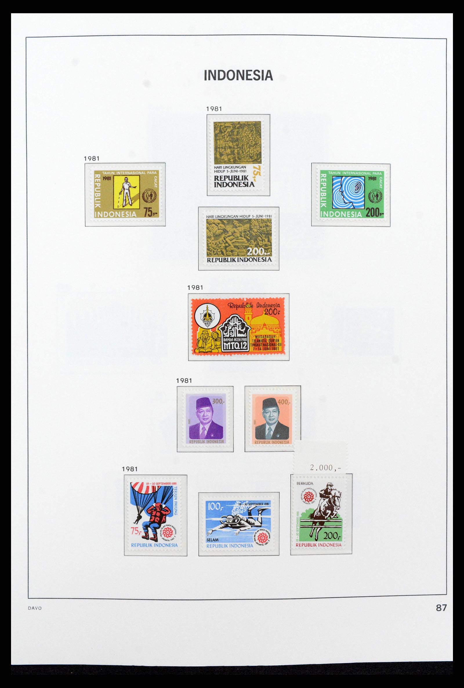38272 0103 - Postzegelverzameling 38272 Indonesië 1949-2009.