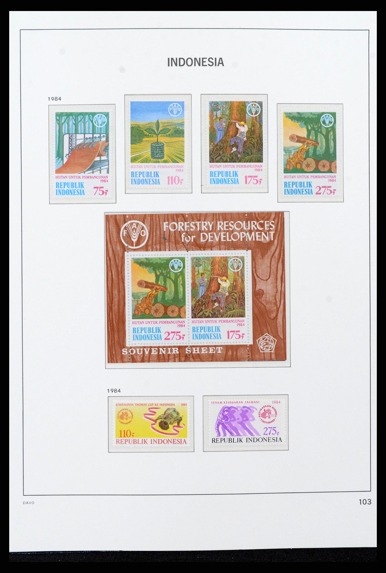 38272 0119 - Postzegelverzameling 38272 Indonesië 1949-2009.
