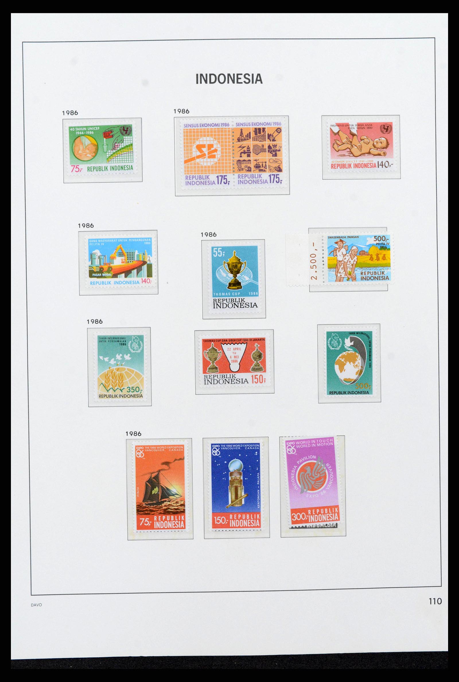 38272 0126 - Postzegelverzameling 38272 Indonesië 1949-2009.