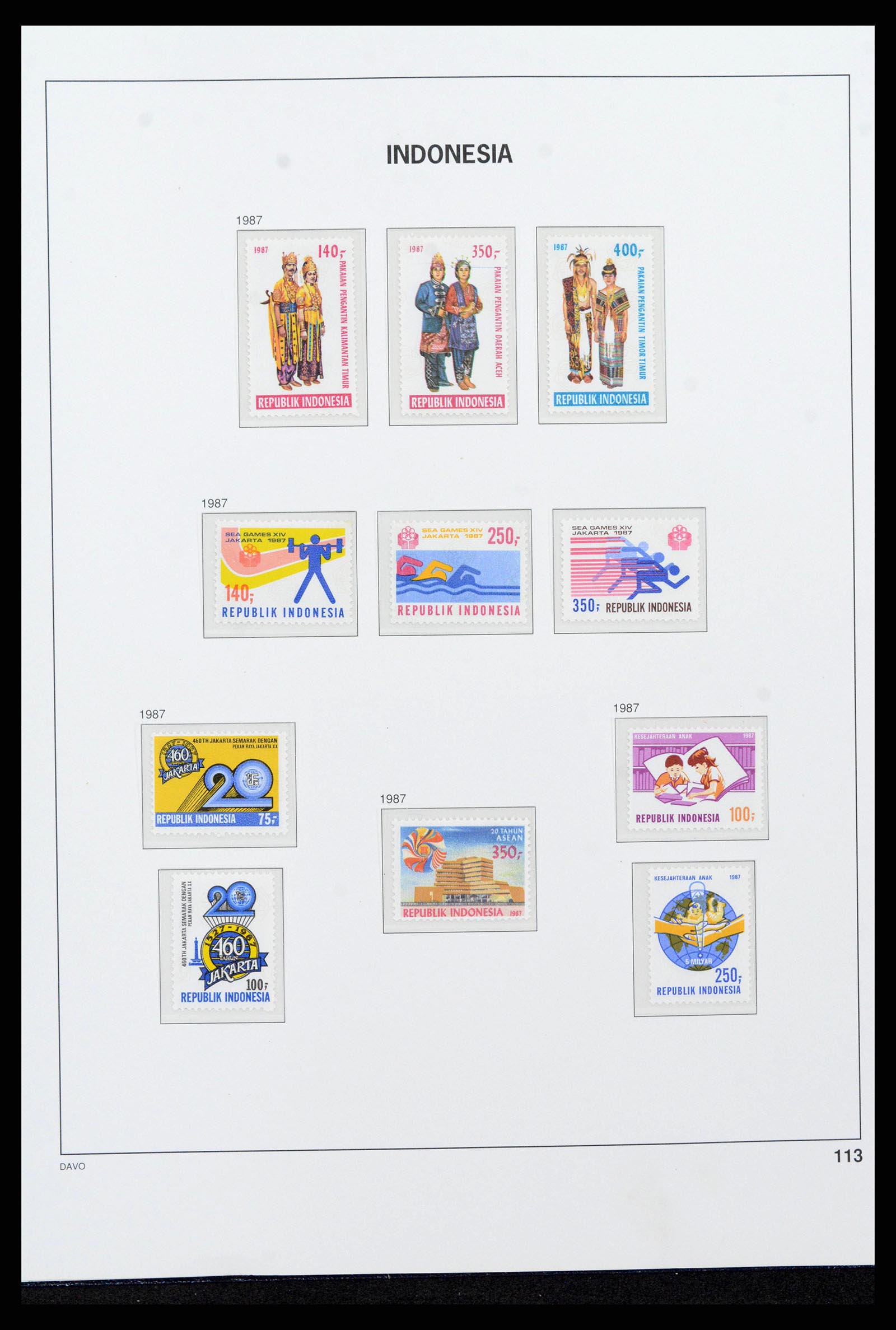 38272 0129 - Postzegelverzameling 38272 Indonesië 1949-2009.