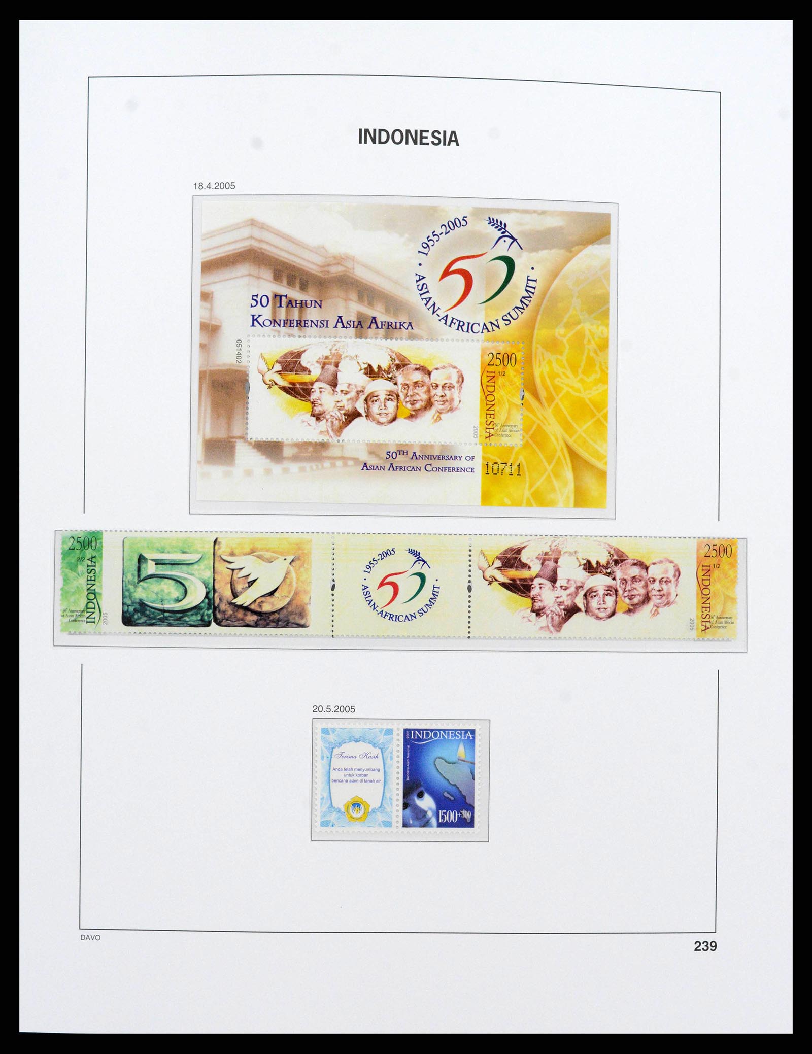 38272 0260 - Postzegelverzameling 38272 Indonesië 1949-2009.