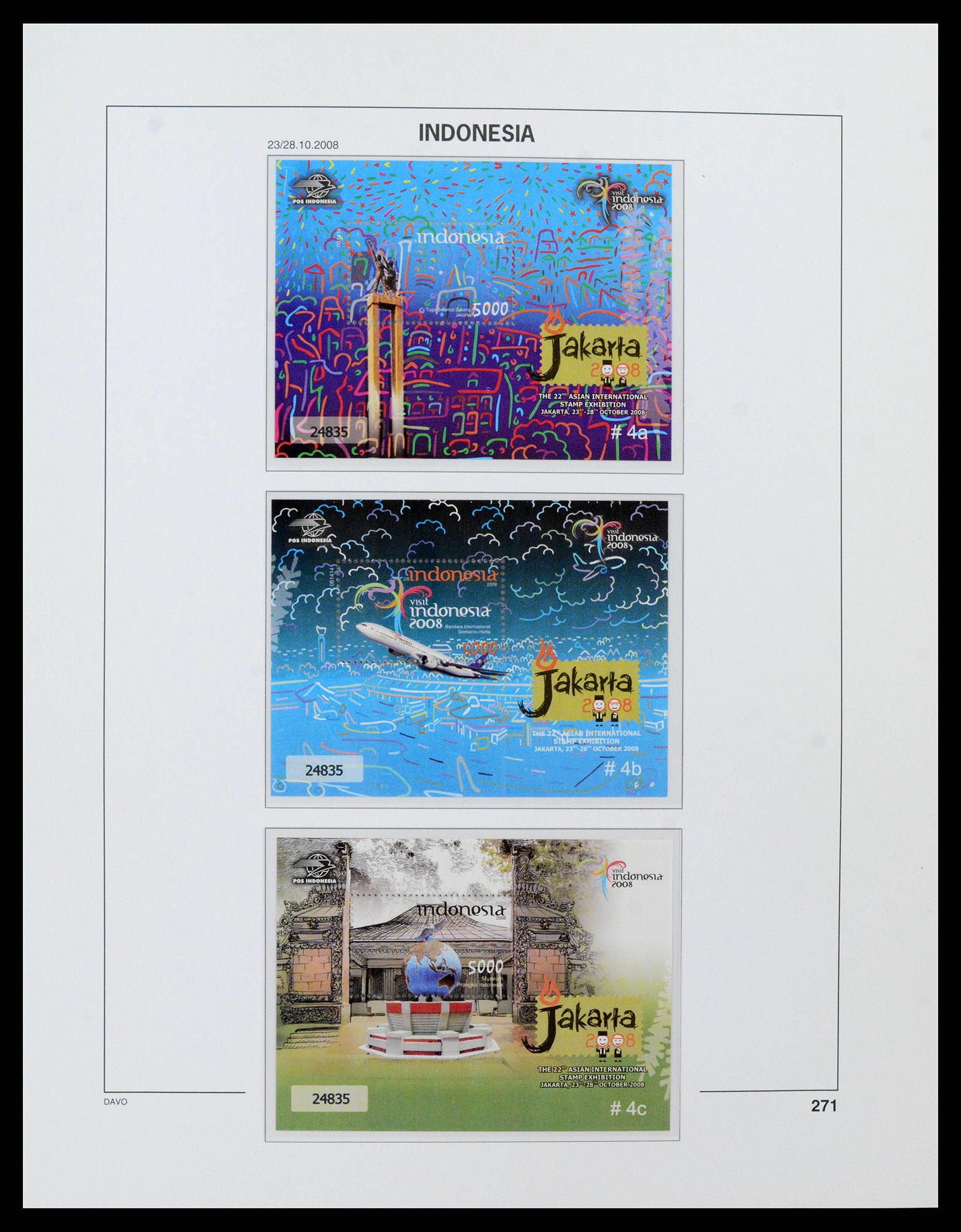 38272 0292 - Postzegelverzameling 38272 Indonesië 1949-2009.