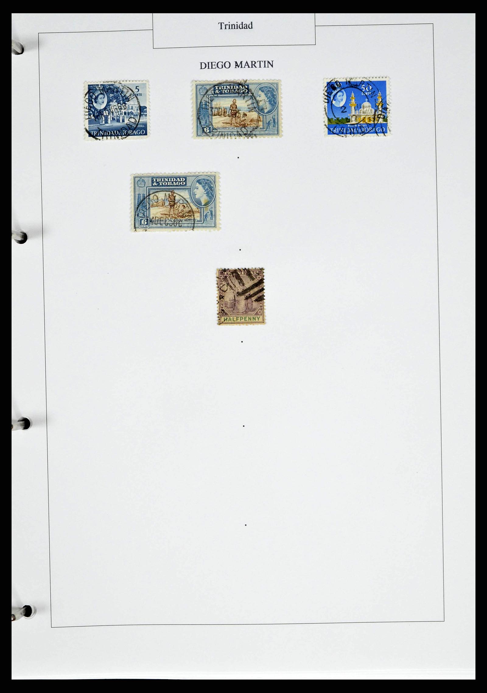 38481 0025 - Postzegelverzameling 38481 Trinidad en Tobago stempels 1859-1960.