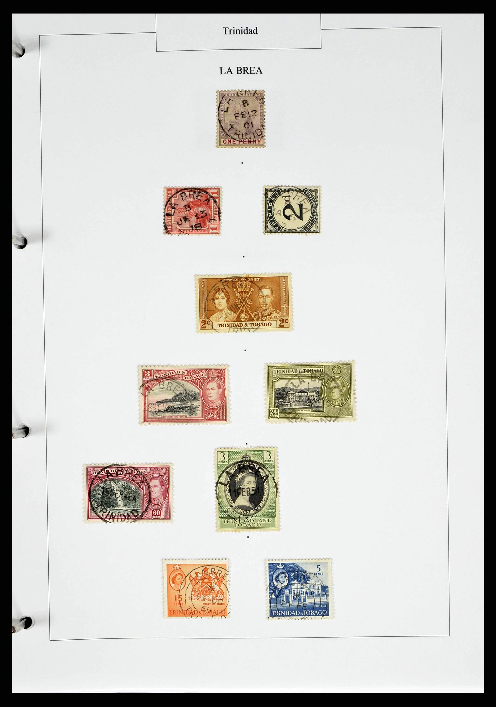 38481 0031 - Postzegelverzameling 38481 Trinidad en Tobago stempels 1859-1960.