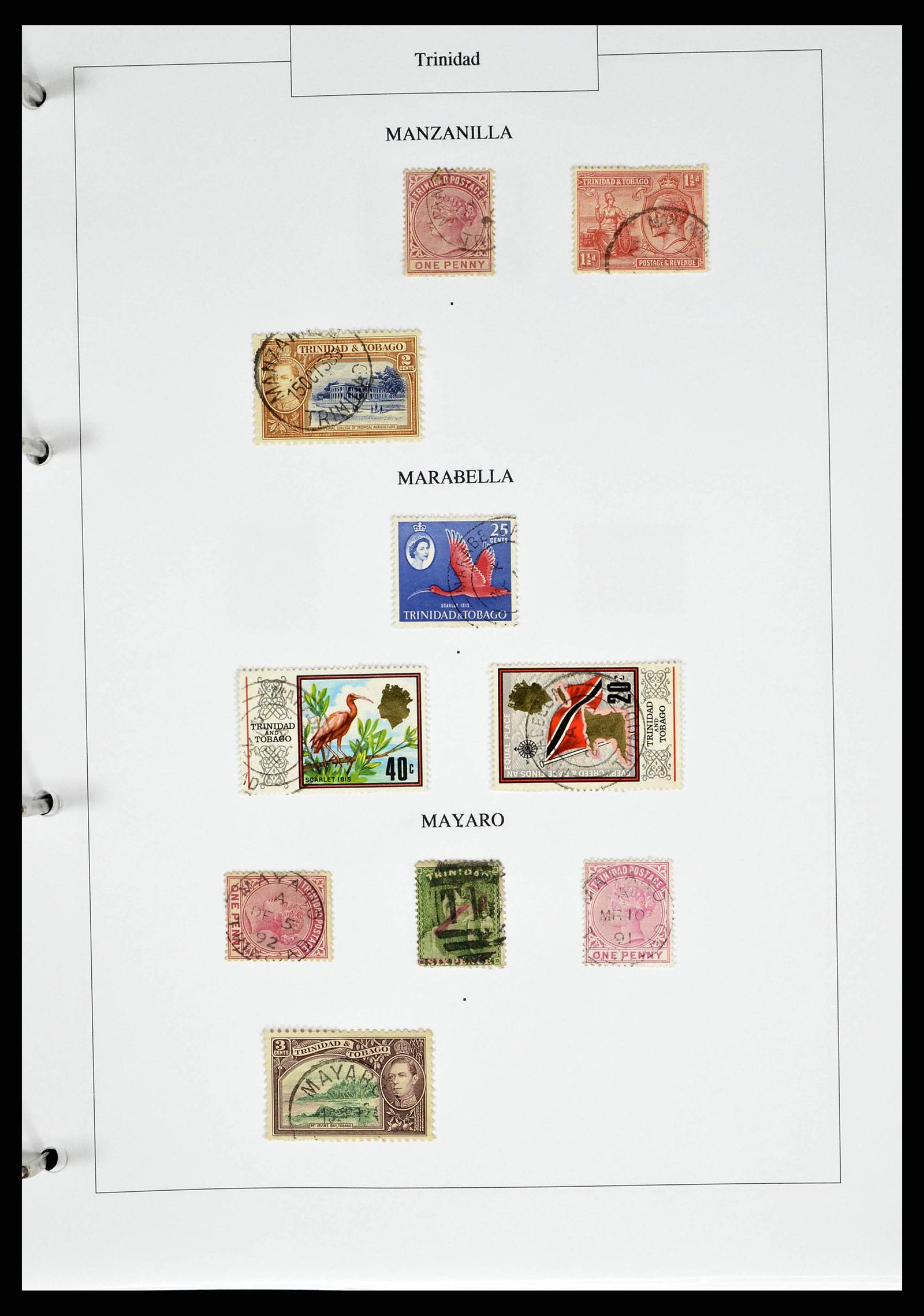 38481 0033 - Postzegelverzameling 38481 Trinidad en Tobago stempels 1859-1960.