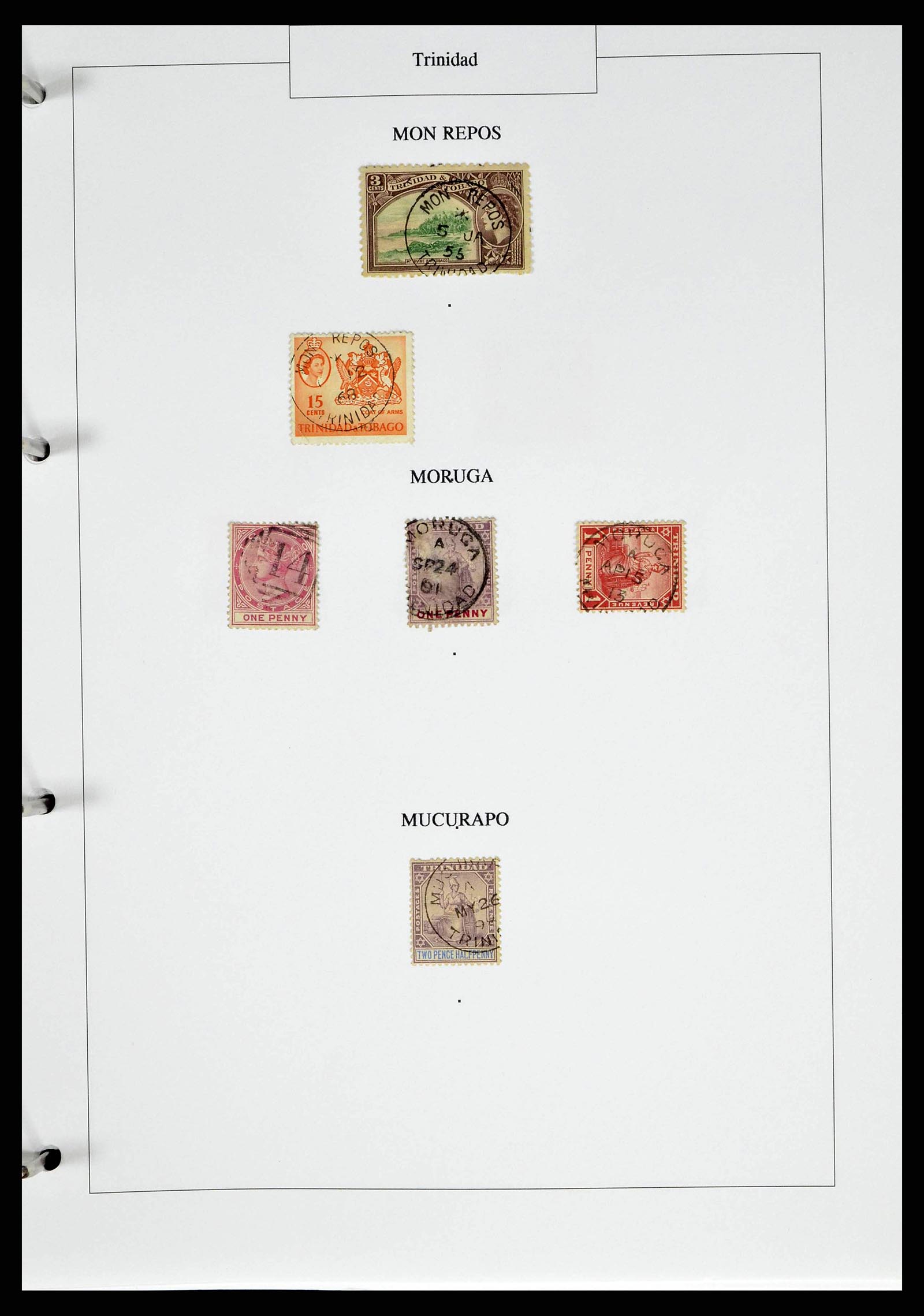38481 0034 - Postzegelverzameling 38481 Trinidad en Tobago stempels 1859-1960.