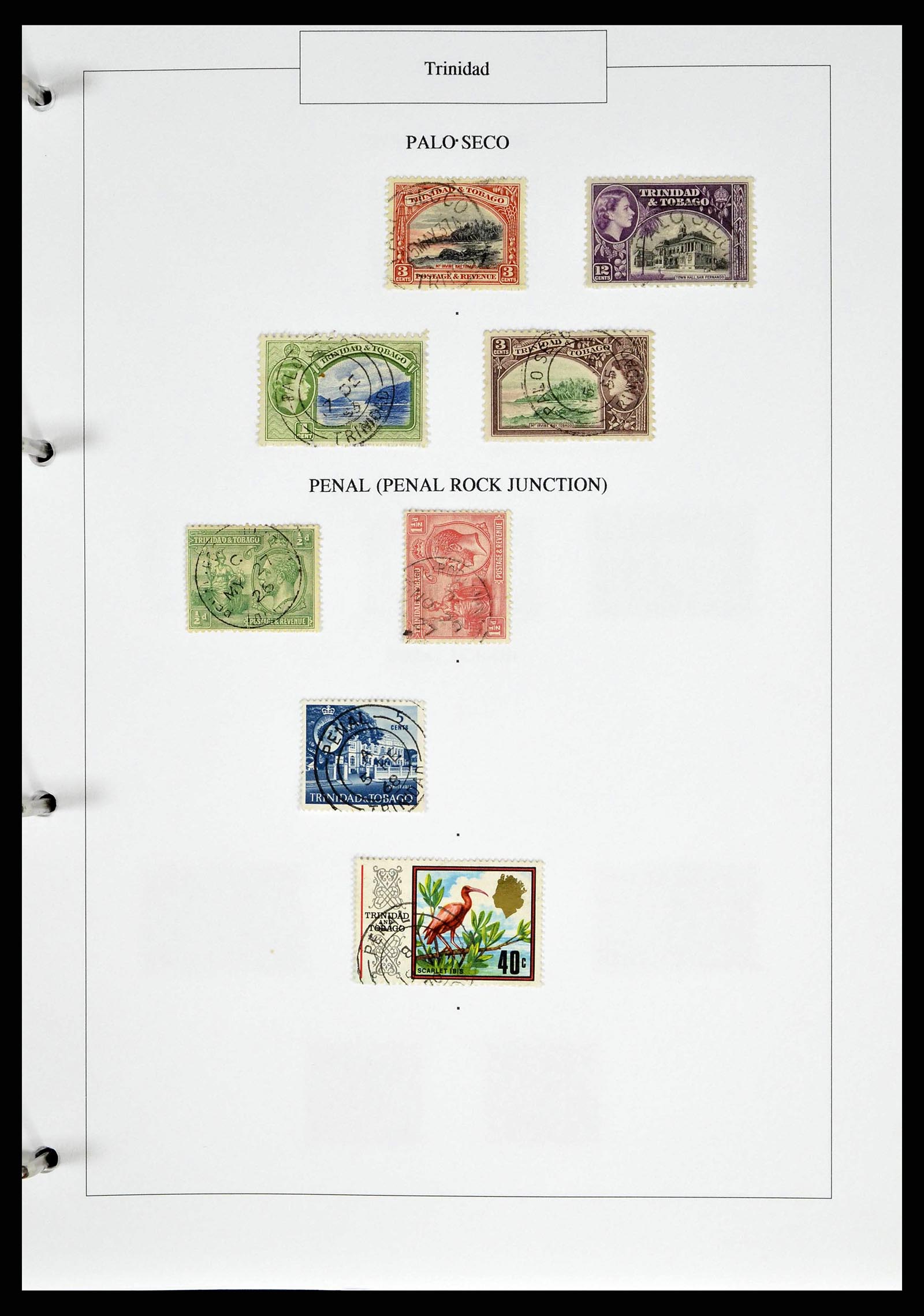 38481 0037 - Postzegelverzameling 38481 Trinidad en Tobago stempels 1859-1960.